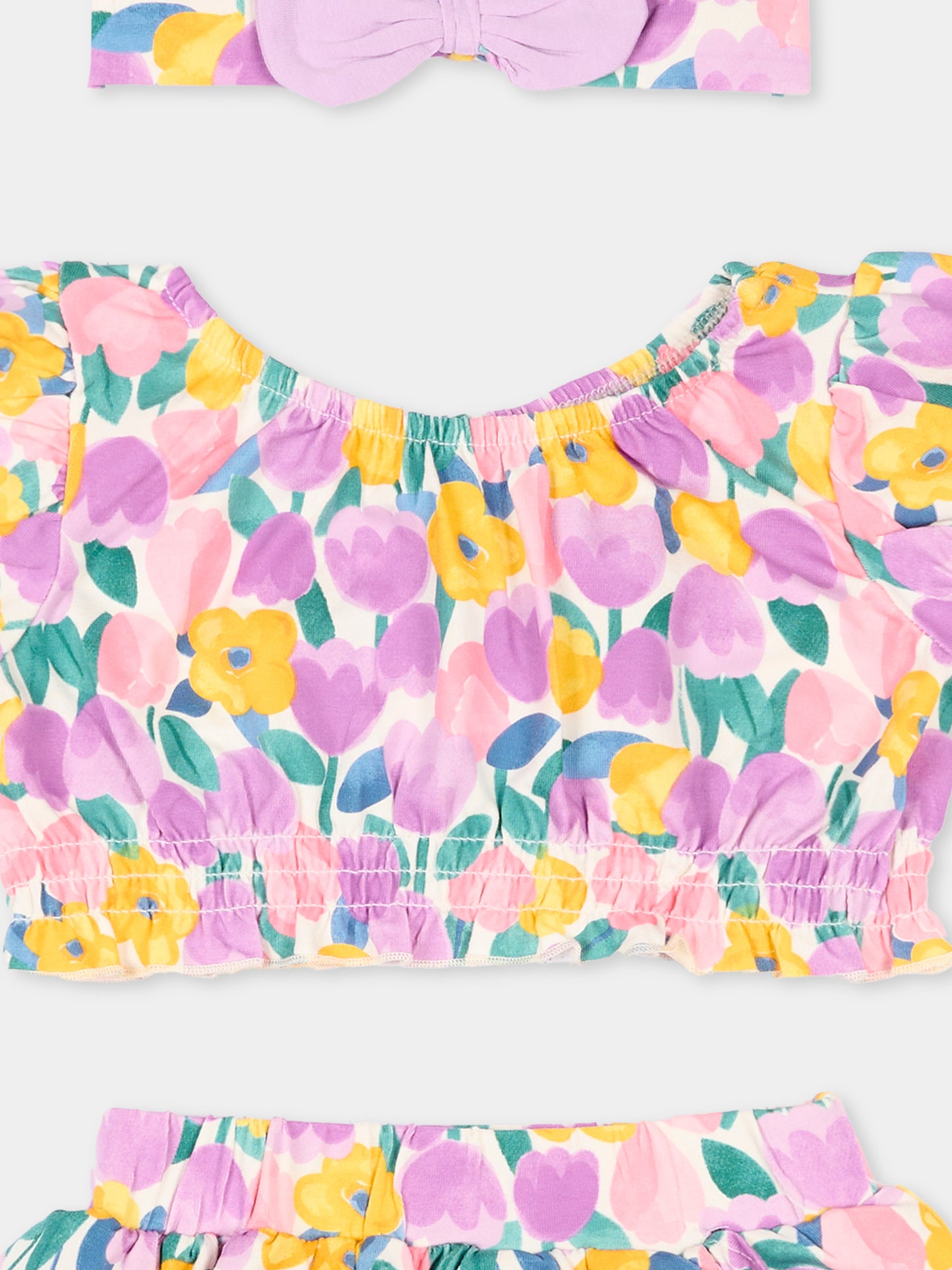 Completo sportivo viola per neonata floreale,Mayoral,1934 086