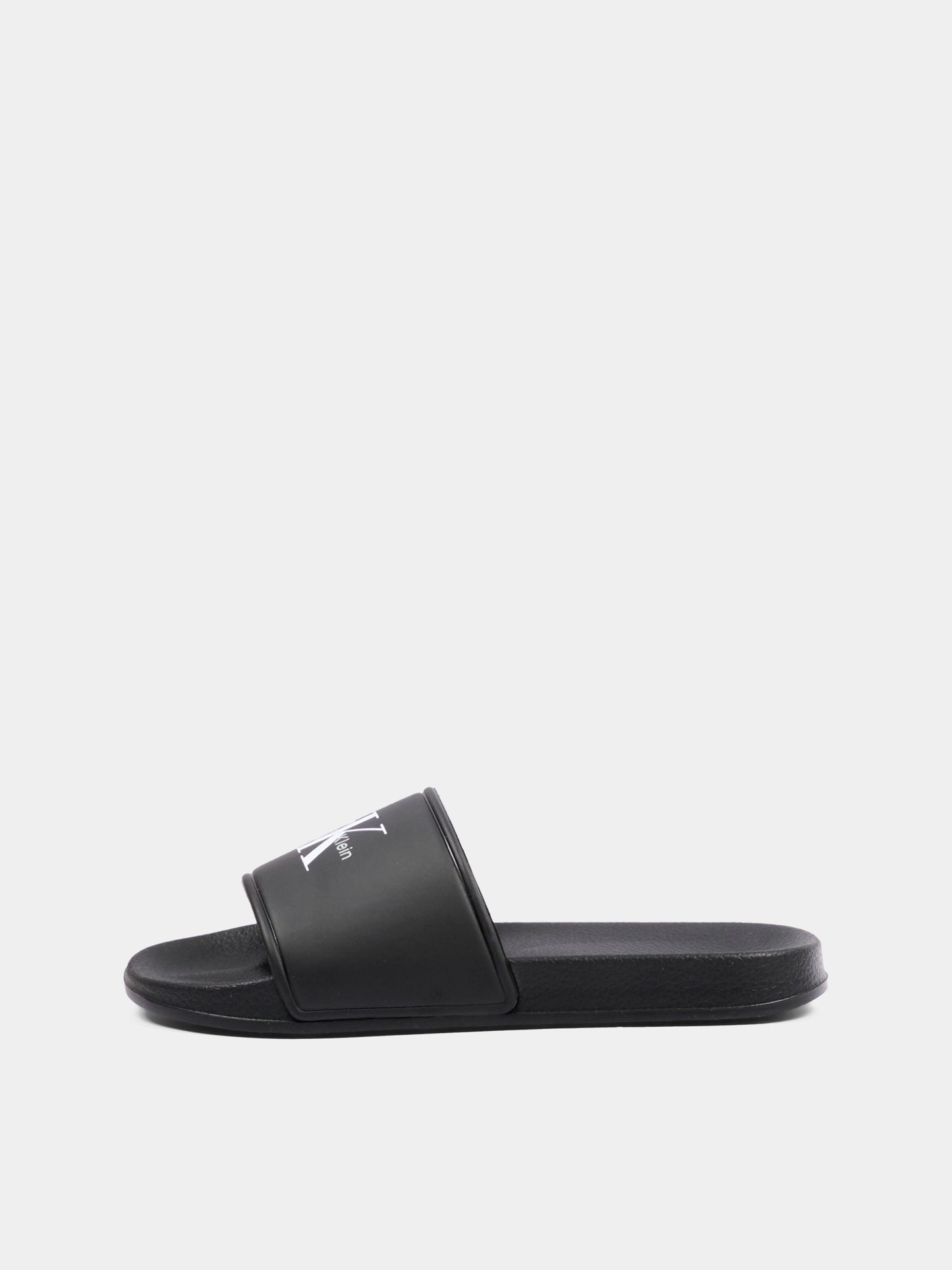 Ciabatte nere per bambini con logo,Calvin Klein Kids,V3X0 83333 1172999