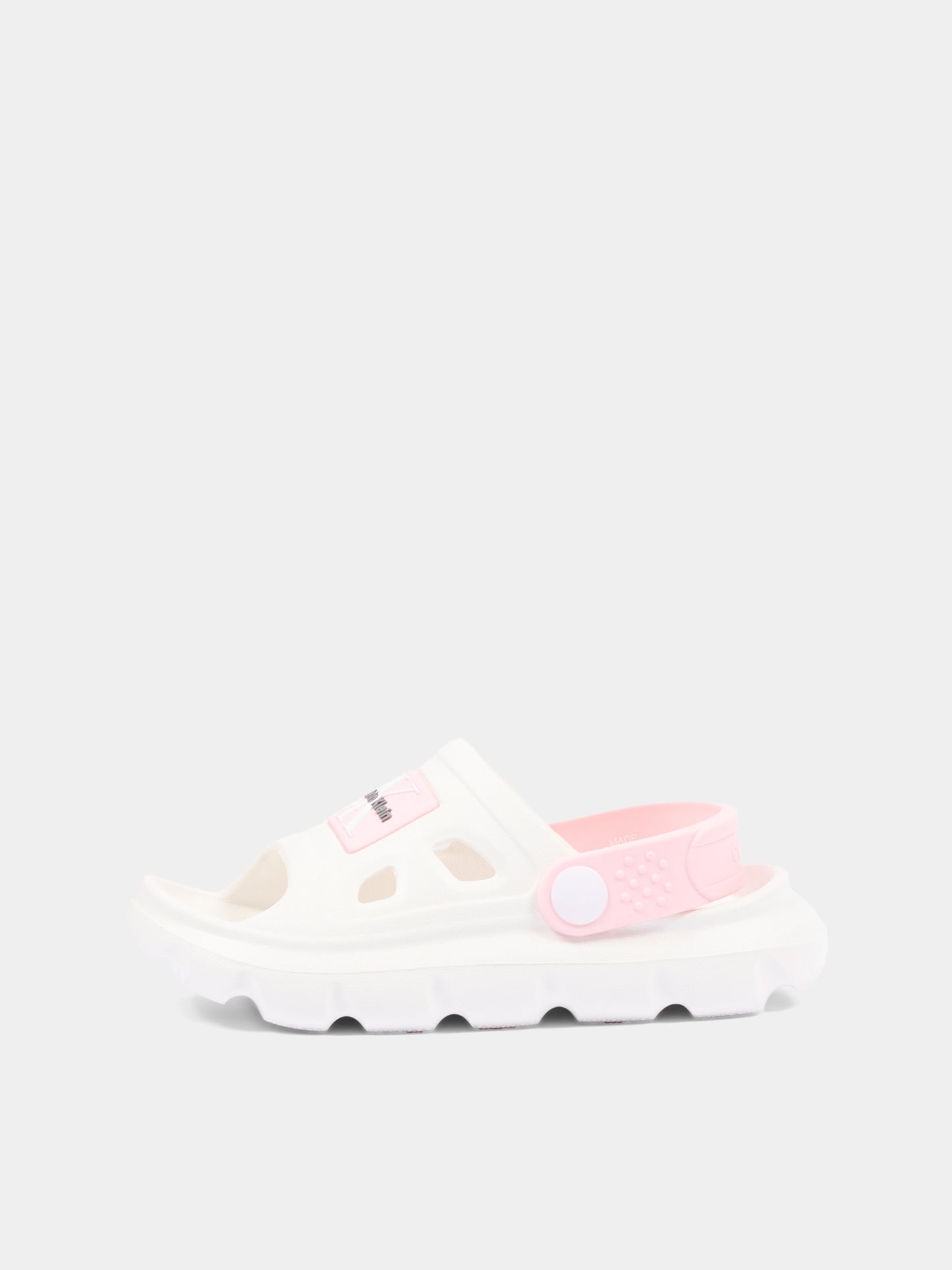 Sandali bianchi per bambina con logo,Calvin Klein Kids,V1AF 83264 0083A704