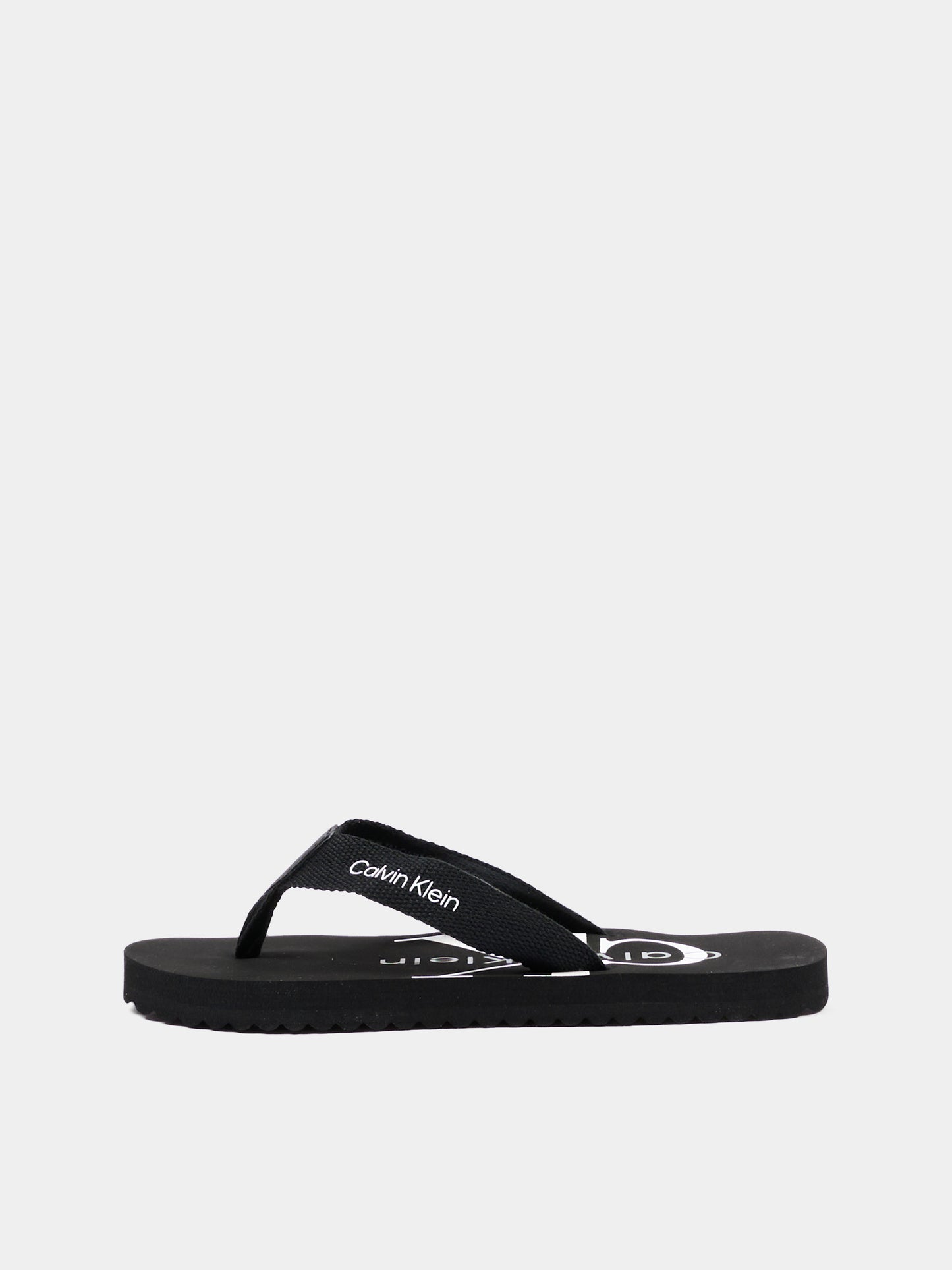 Infradito nere per bambini con logo,Calvin Klein Kids,V3X8 83332 0058999