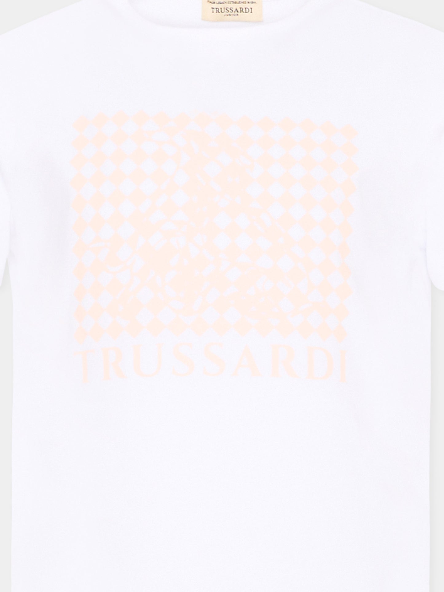 T-Shirt bianca per bambino con logo,Trussardi Junior,TBP26002TS WHITE