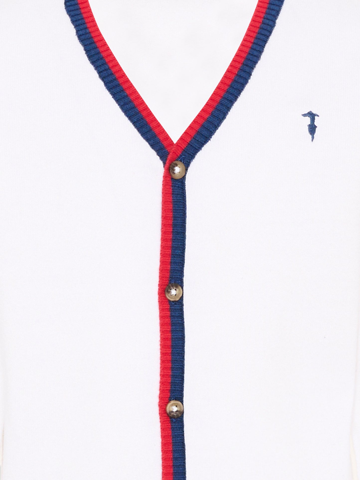 Cardigan bianco per bambino con logo,Trussardi Junior,TIP26007CD WHITE