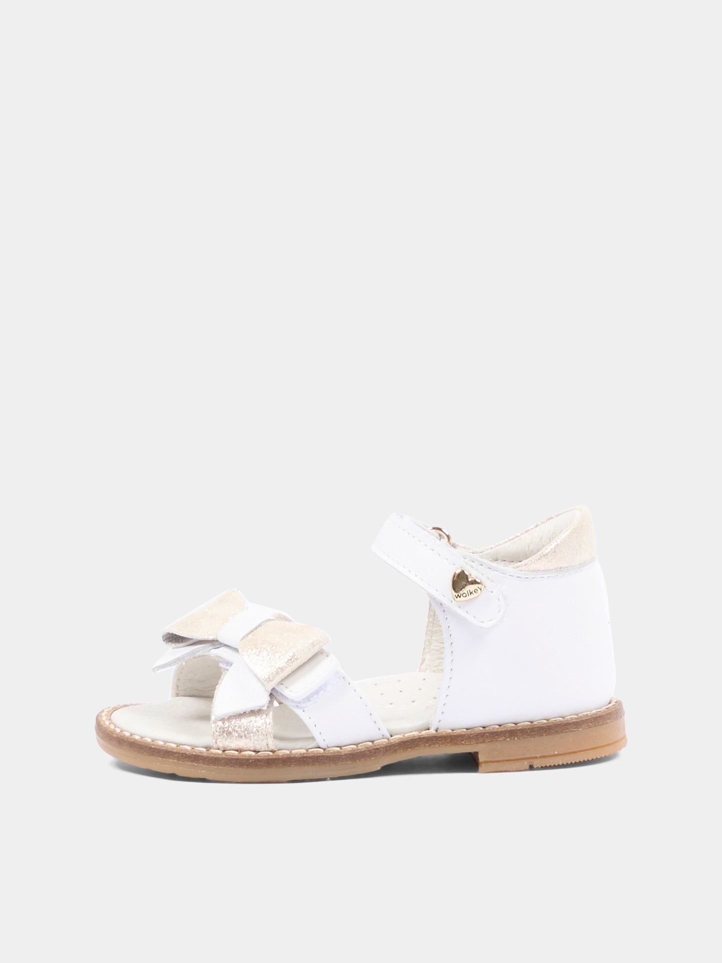 Sandali bianchi per bambina con fiocco,Walkey,Y1A2 44186 0092X048