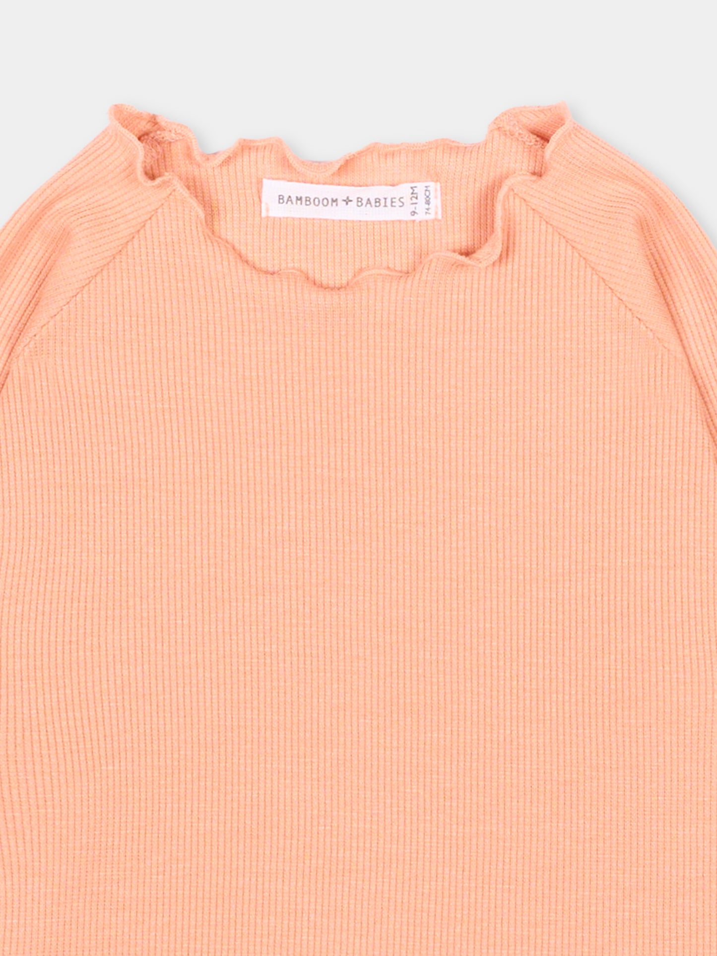 T-Shirt arancione per neonata a costine,Bamboom,1159TE00075 CORAL
