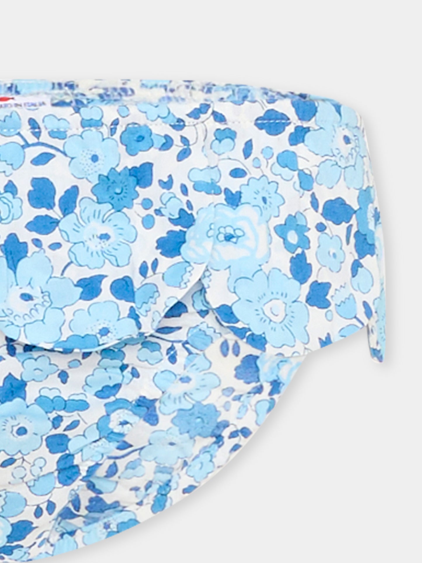 Slip bikini celeste per bambina floreale,Pesciolino Rosso,F9 S 177