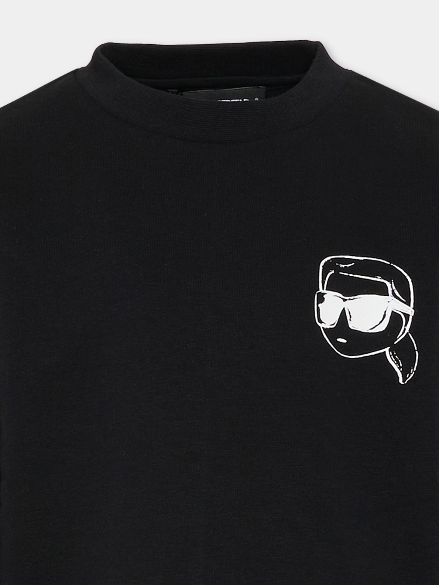 Felpa nera per bambino con Karl Lagerfeld,Karl Lagerfeld Kids,Z31088 09B