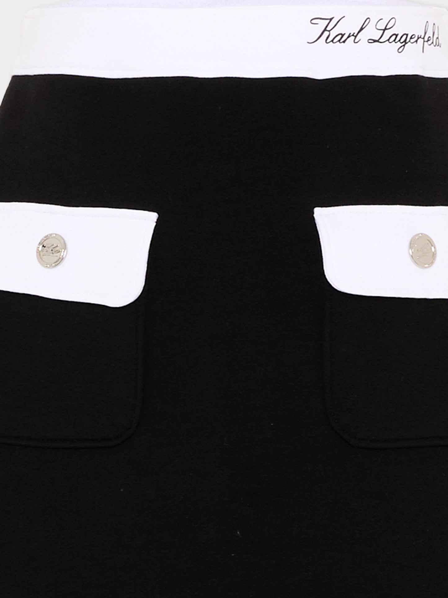 Gonna nera per bambina con logo,Karl Lagerfeld Kids,Z31115 09B