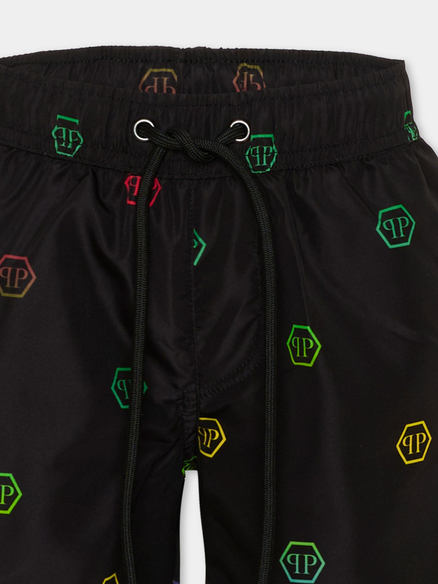 Boxer mare nero per bambino logo multicolor,Philipp Plein Junior,S6PHJBSS240 110
