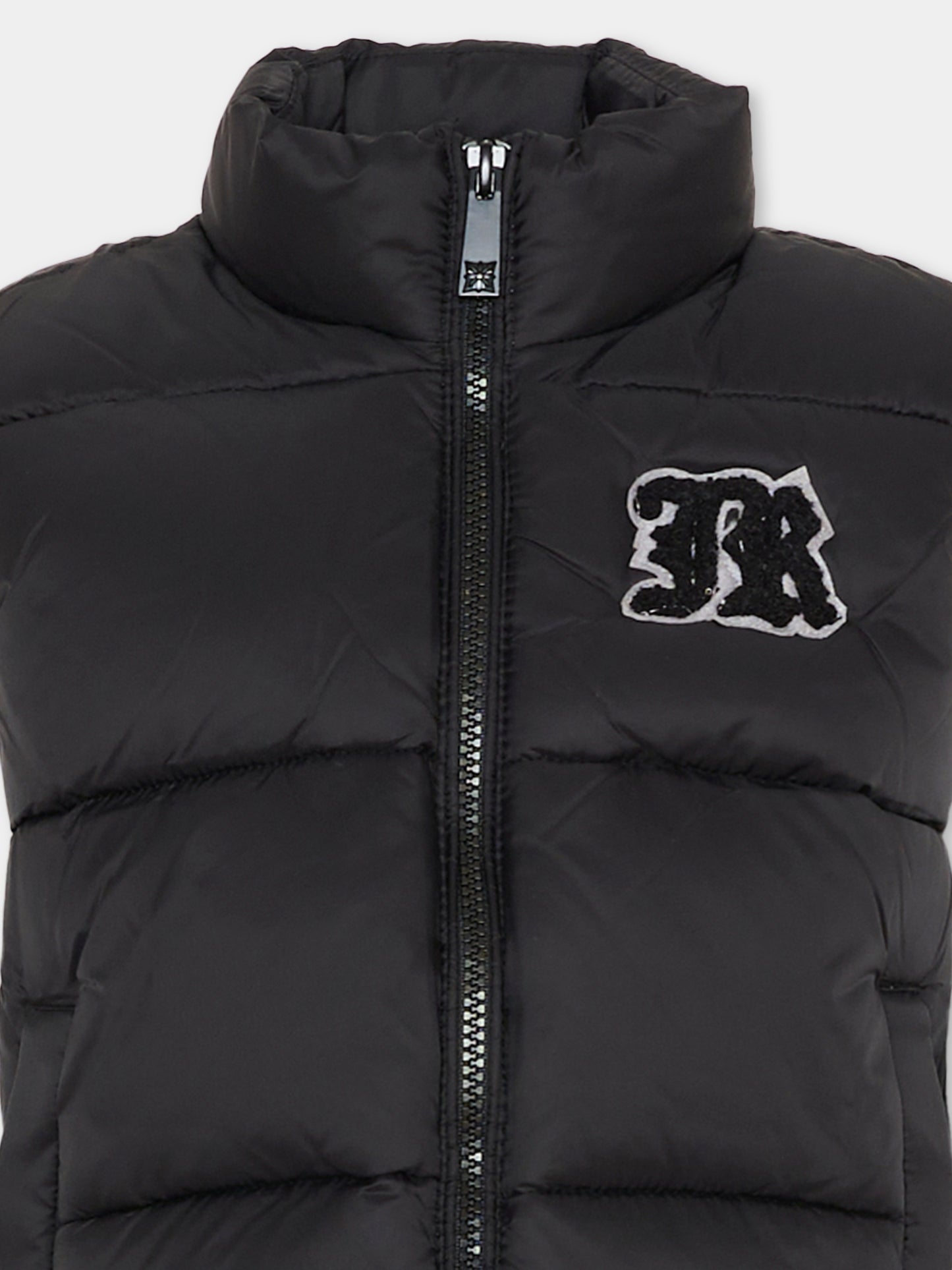 Gilet nero per bambina con logo,Richmond,RGA25232PI BLACK