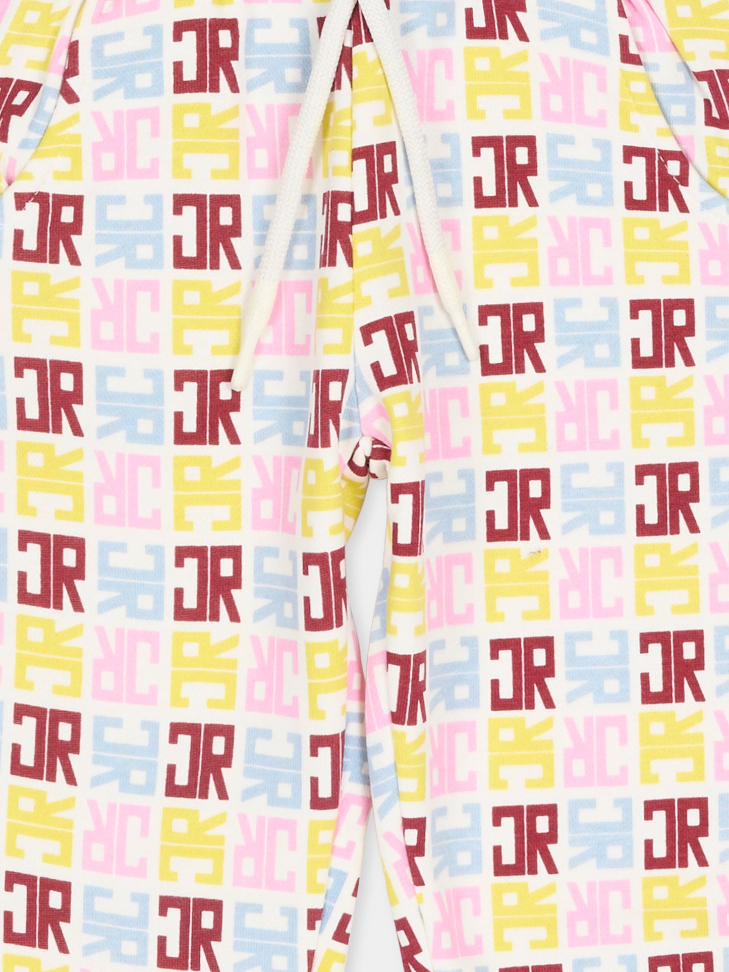 Pantaloni avorio per neonata con logo all over,Richmond,RIA25084PA JR M.MULTICOLOR/O-WH
