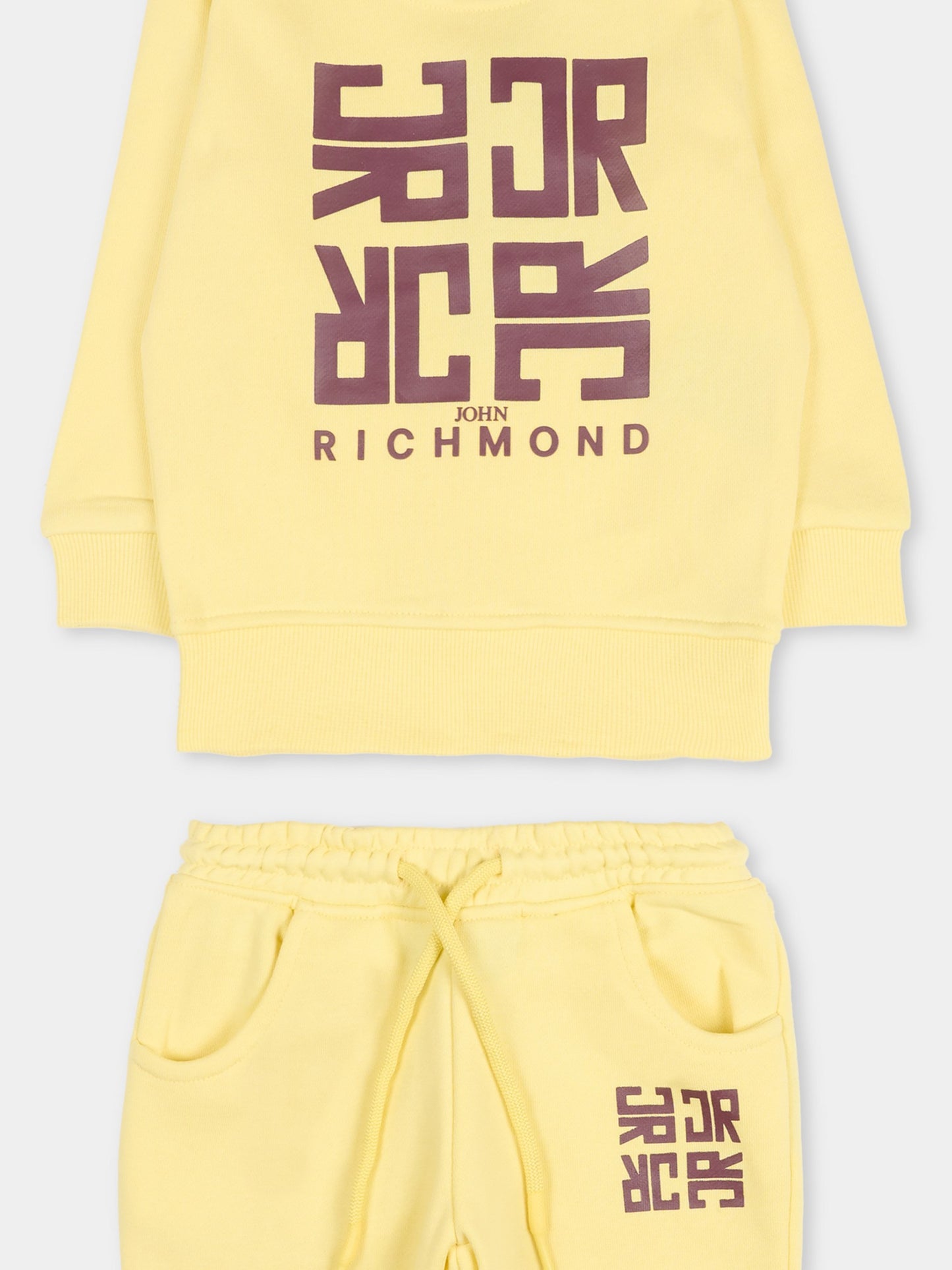 Completo giallo per neonato con logo,Richmond,RIA25087CF CUSTARD