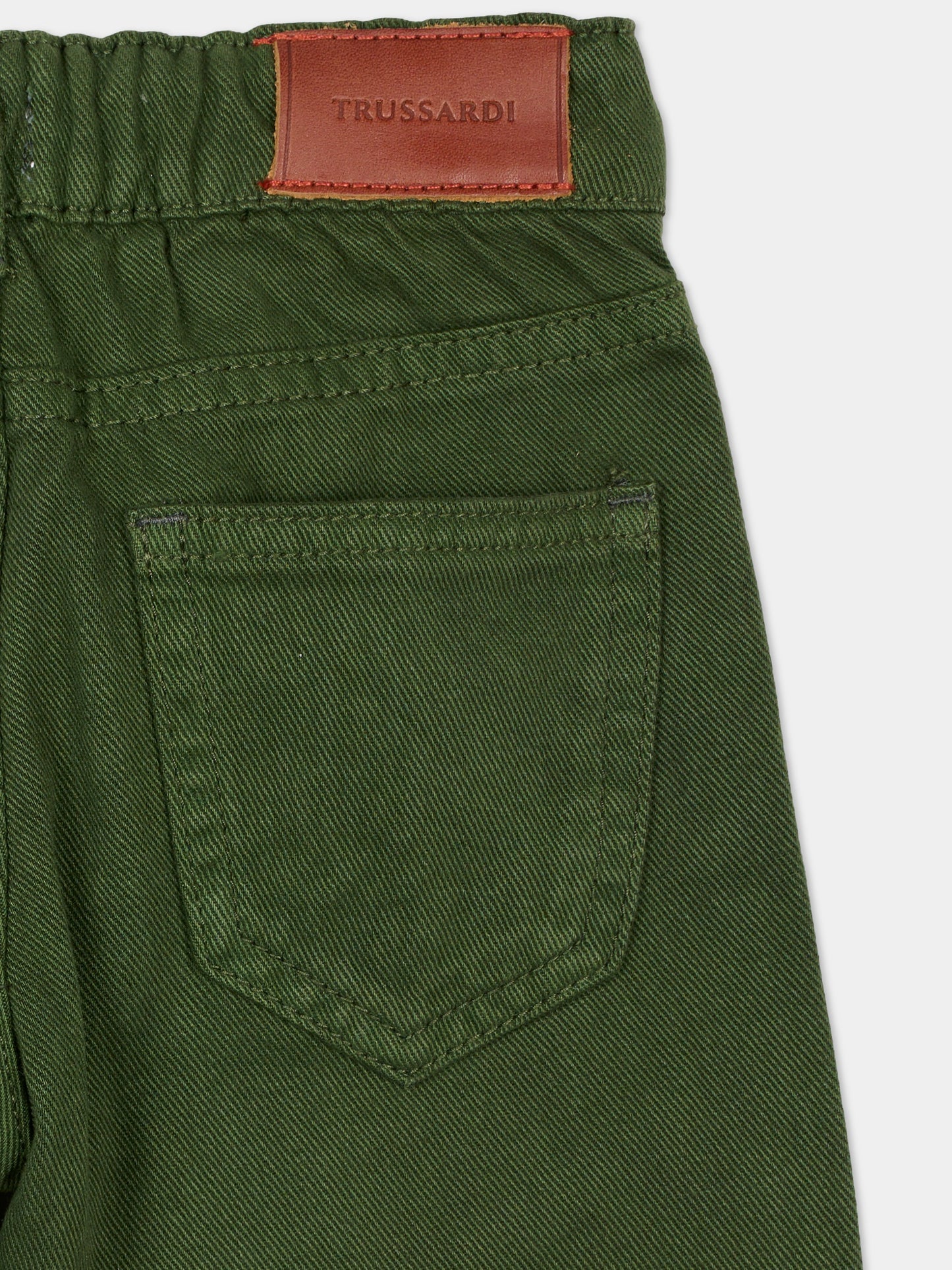 Pantaloni verdi per neonato con logo,Trussardi Junior,TIA25035PA PINENEEDLE