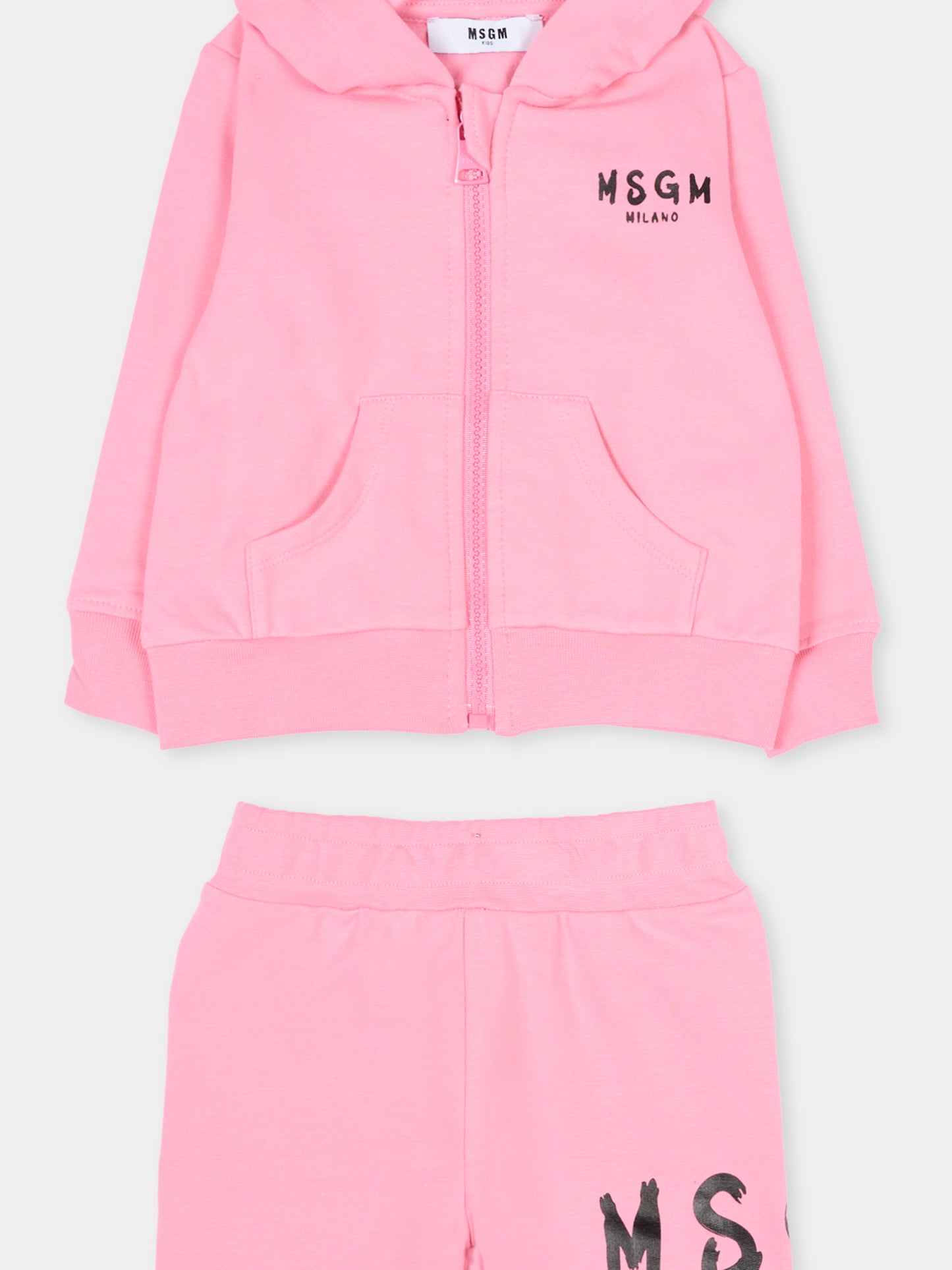 Completo rosa per neonata con logo,Msgm Kids,F5MSUNSF280 MS038