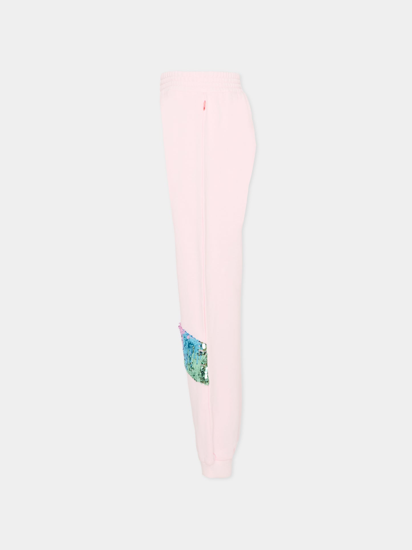 Pantaloni rosa per bambina con paillettes,Billieblush,U20441 44L