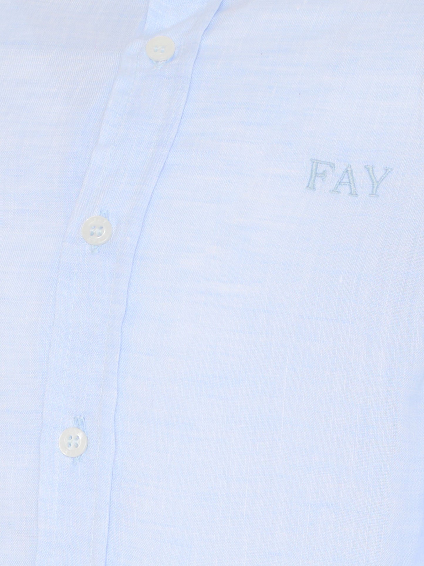Camicia celeste per bambino con logo celeste ricamato,Fay Kids,FS5P90 I0068 602