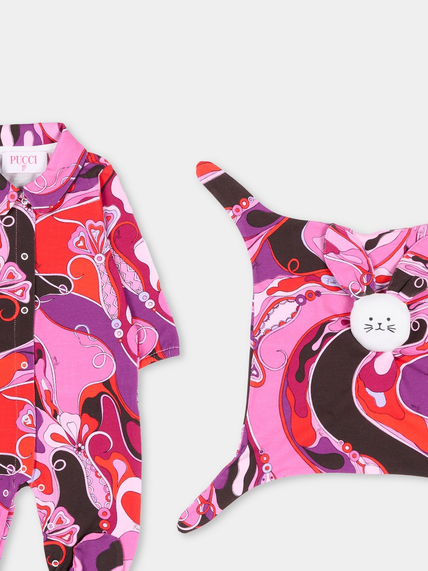 Set tutina con doudou fucsia per neonata