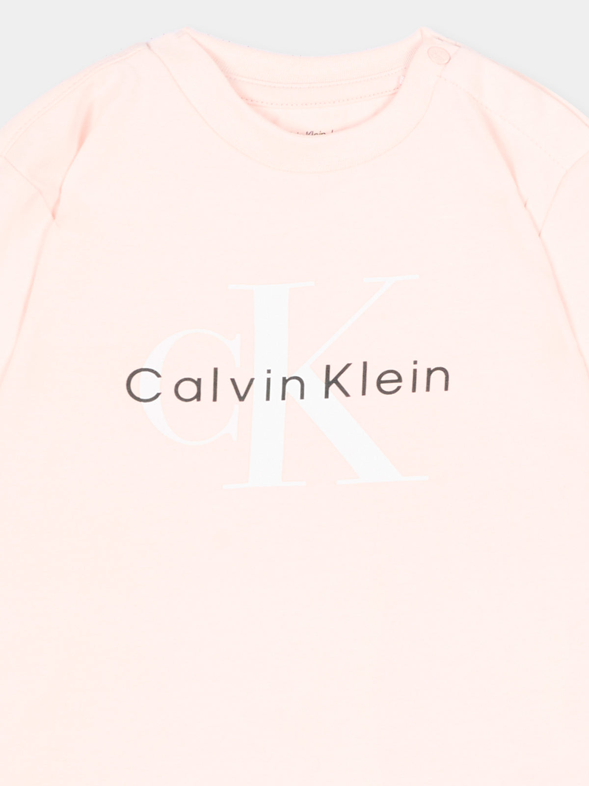 T-Shirt rosa per neonata con logo,Calvin Klein Kids,LV1CKTJA49 T0R