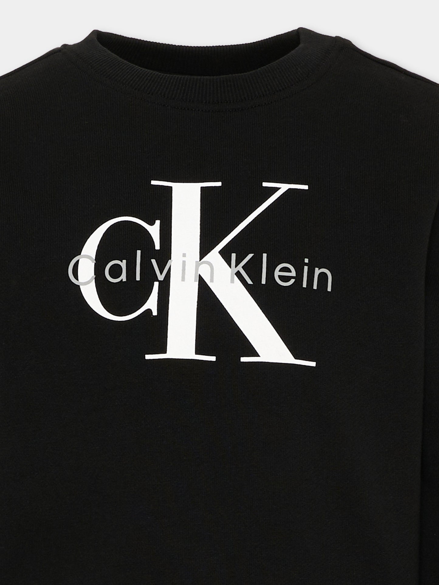 Felpa nera per bambini con logo,Calvin Klein Kids,LV1CKTJB07 BEH