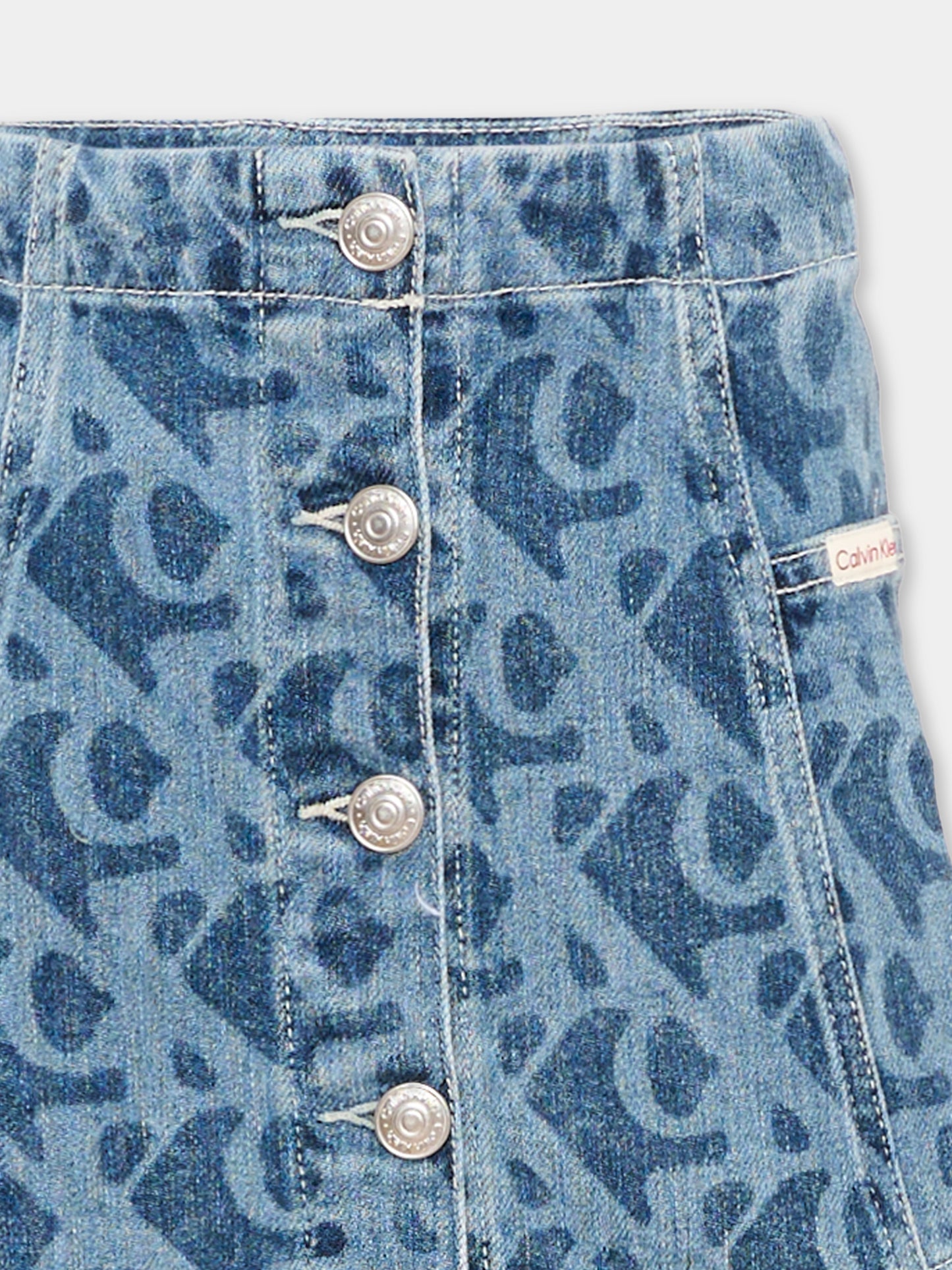 Gonna denim per bambina con logo,Calvin Klein Kids,LVCKTJC30G 1AA