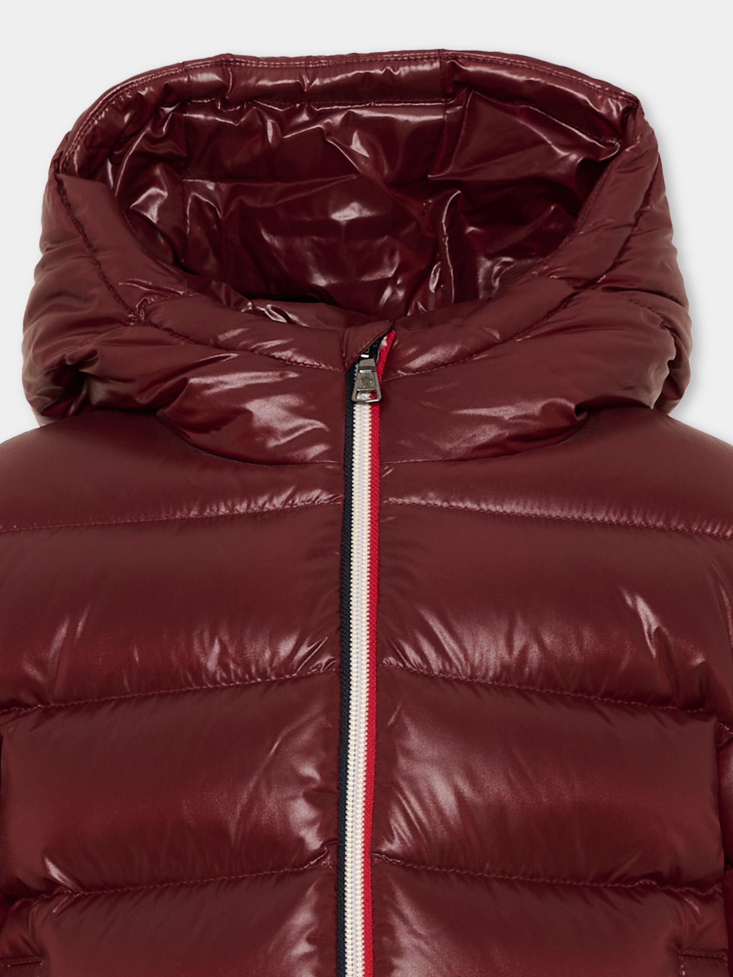 Piumino bordeaux New Aubert per bambini con logo,Moncler Kids,L2954 1A00035 597Z8 464