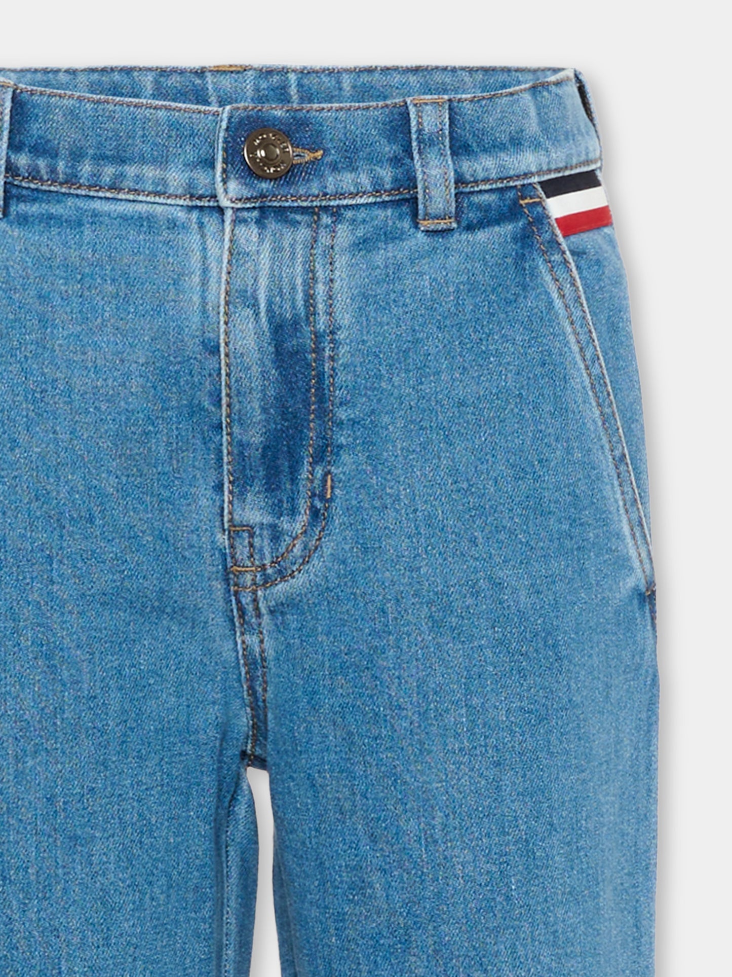 Jeans denim per bambino con logo,Moncler Kids,L2954 2A00004 598A1 730