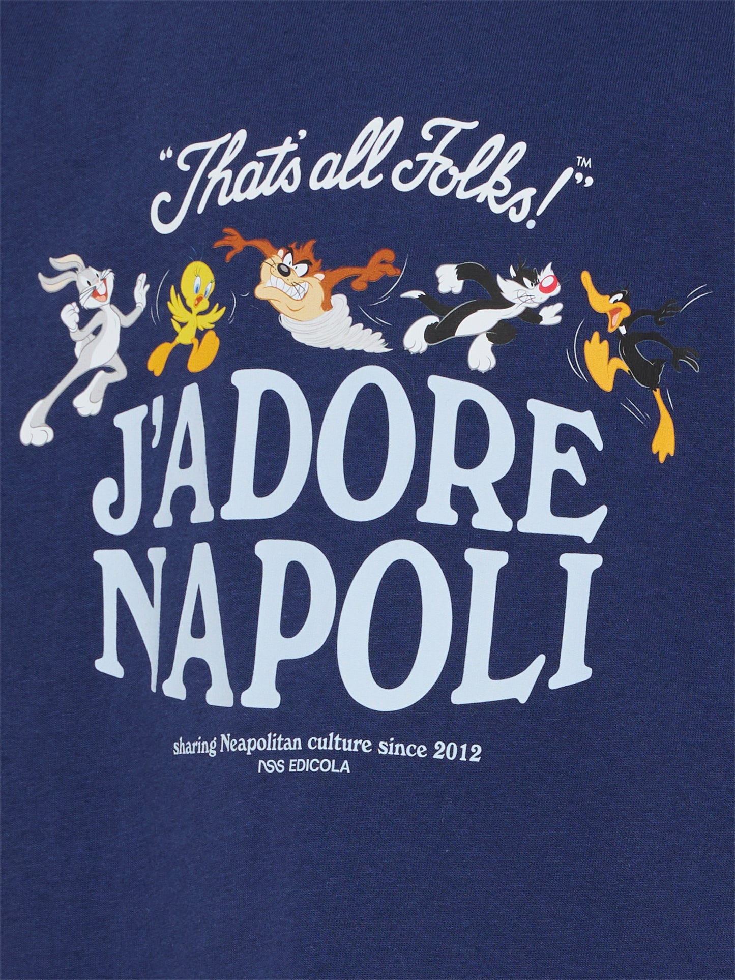 T-shirt blu per bambino con Looney Tunes,J'adore Napoli,J'ADORE NAPOLI LOONEY TUNES T-SHIRT KIDS BLUE