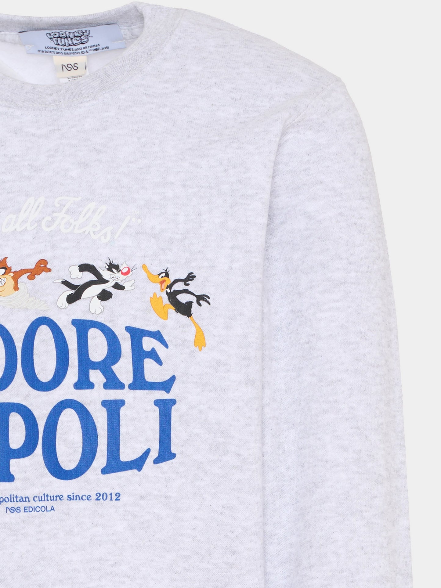 Felpa grigia per bambini con Looney Tunes,J'adore Napoli,J'ADORE NAPOLI LOONEY TUNES SWEATSHIRT KIDS GREY