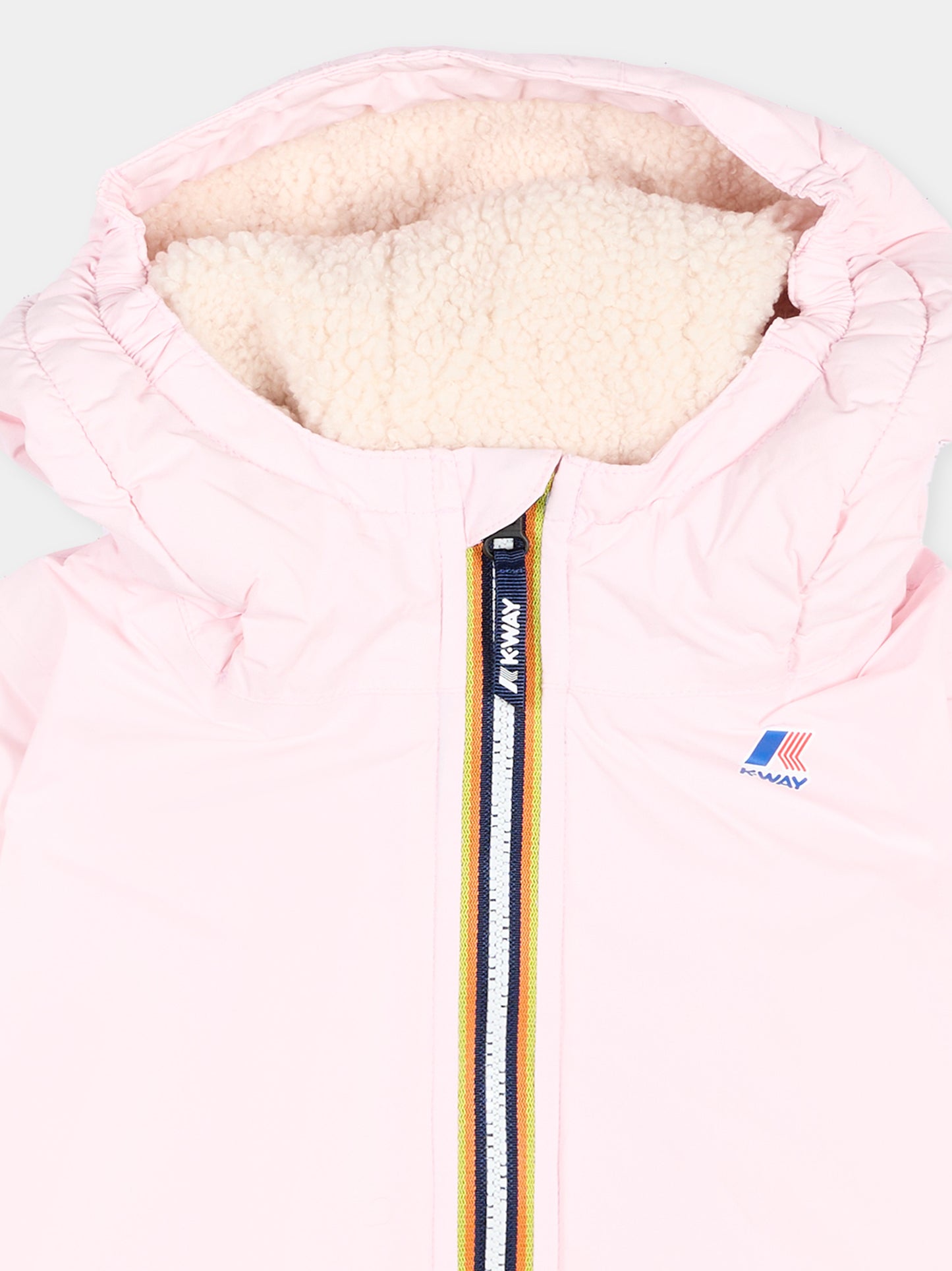 Piumino rosa Claudine Orsetto per neonata con logo,K-way,K7142RW W4U