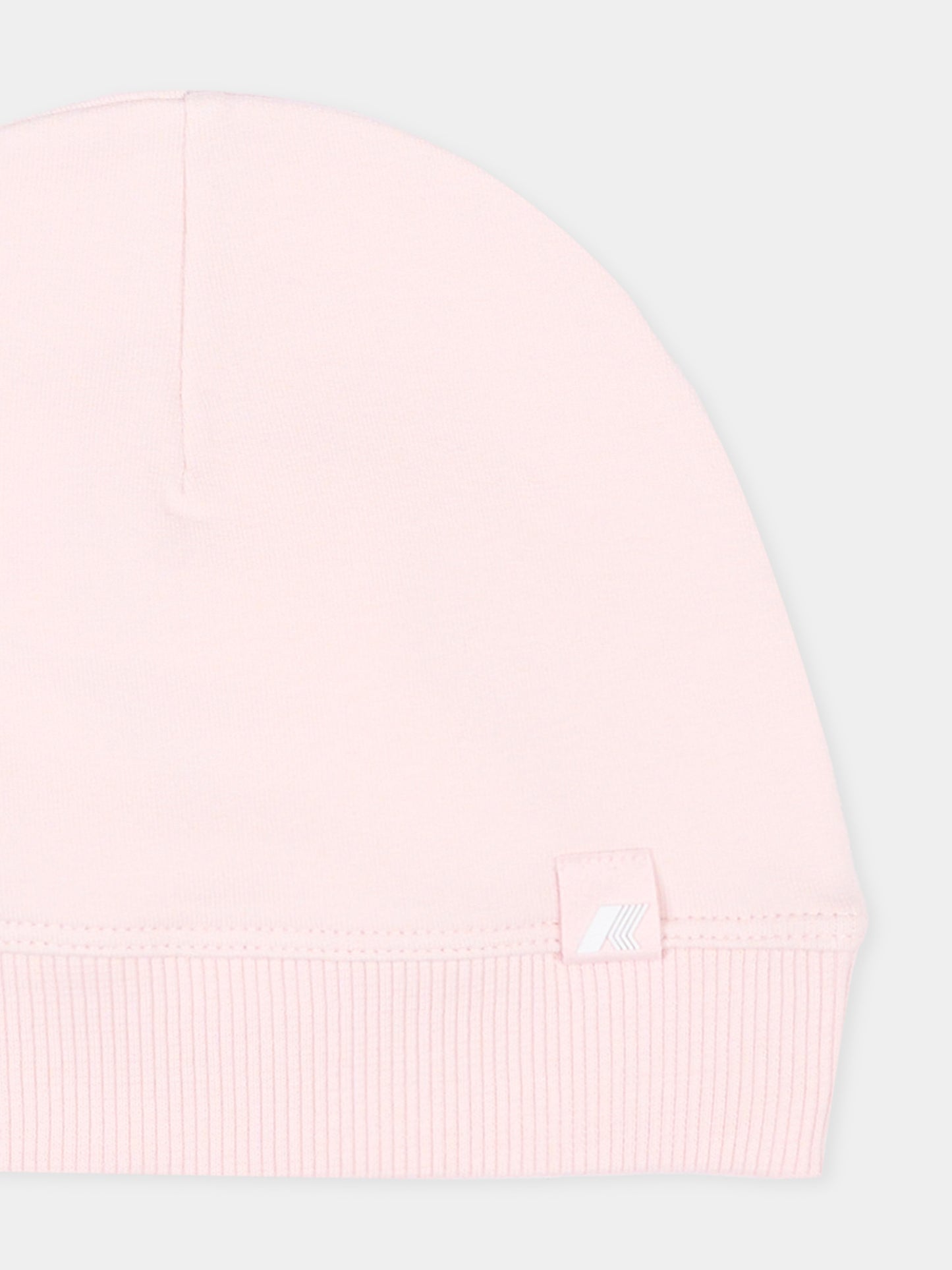 Berretto rosa per neonata con logo,K-way,K7134VW W4U