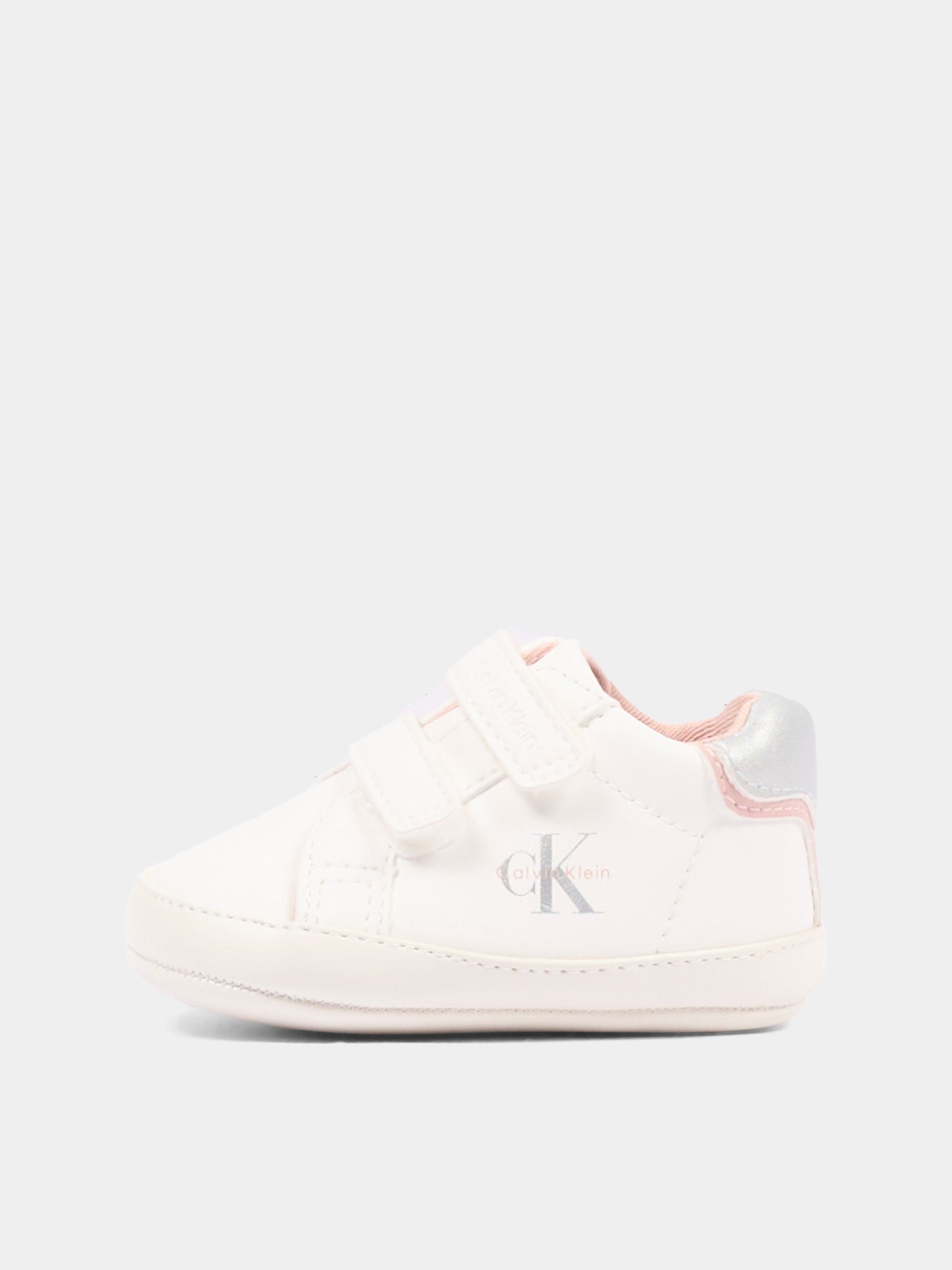 Sneakers bianche per neonata con logo,Calvin Klein Kids,V0A9 83380 1582Y622