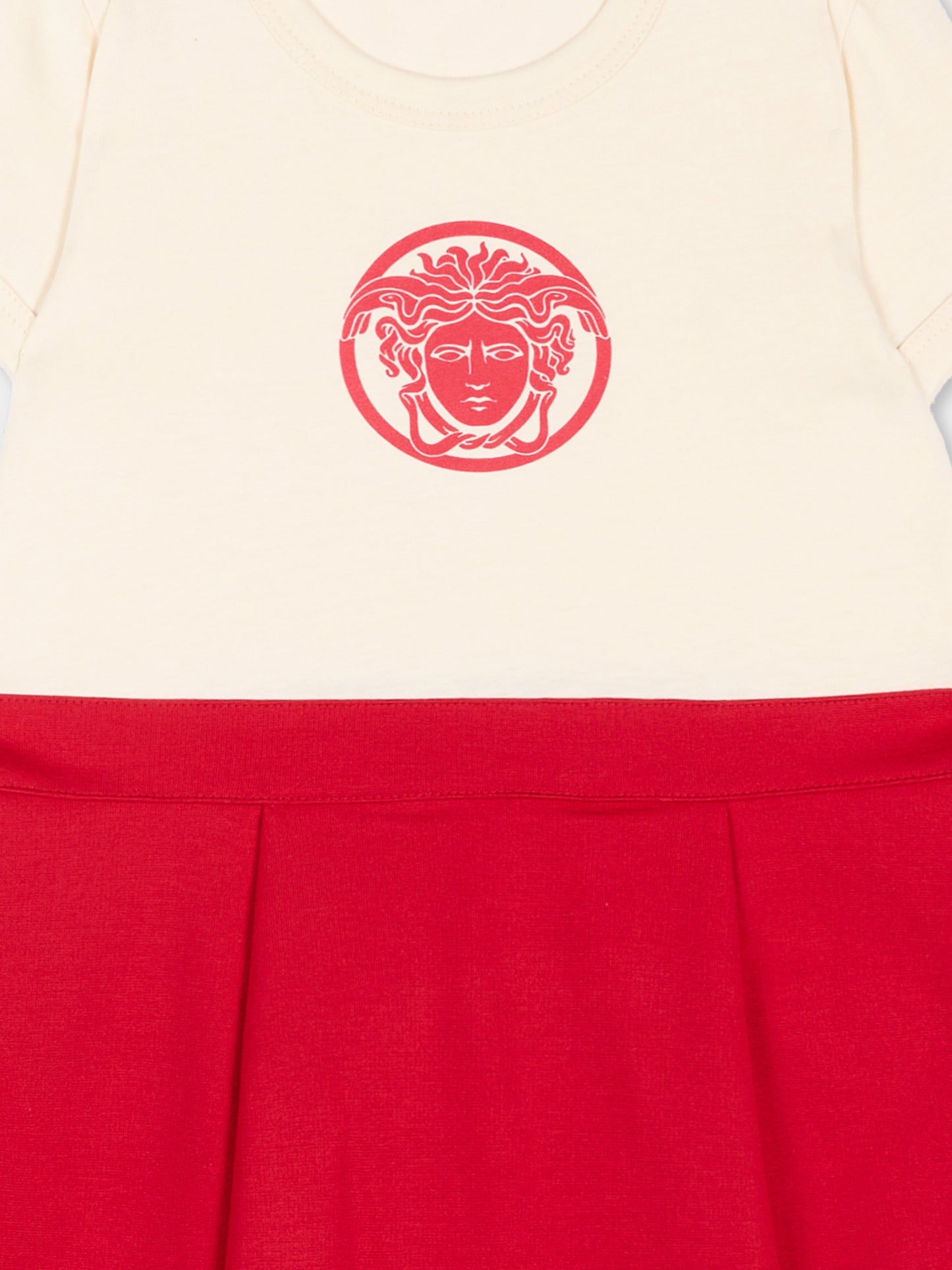 Vestito avorio per neonata con logo,Versace,1025182 1A18248 2YE50