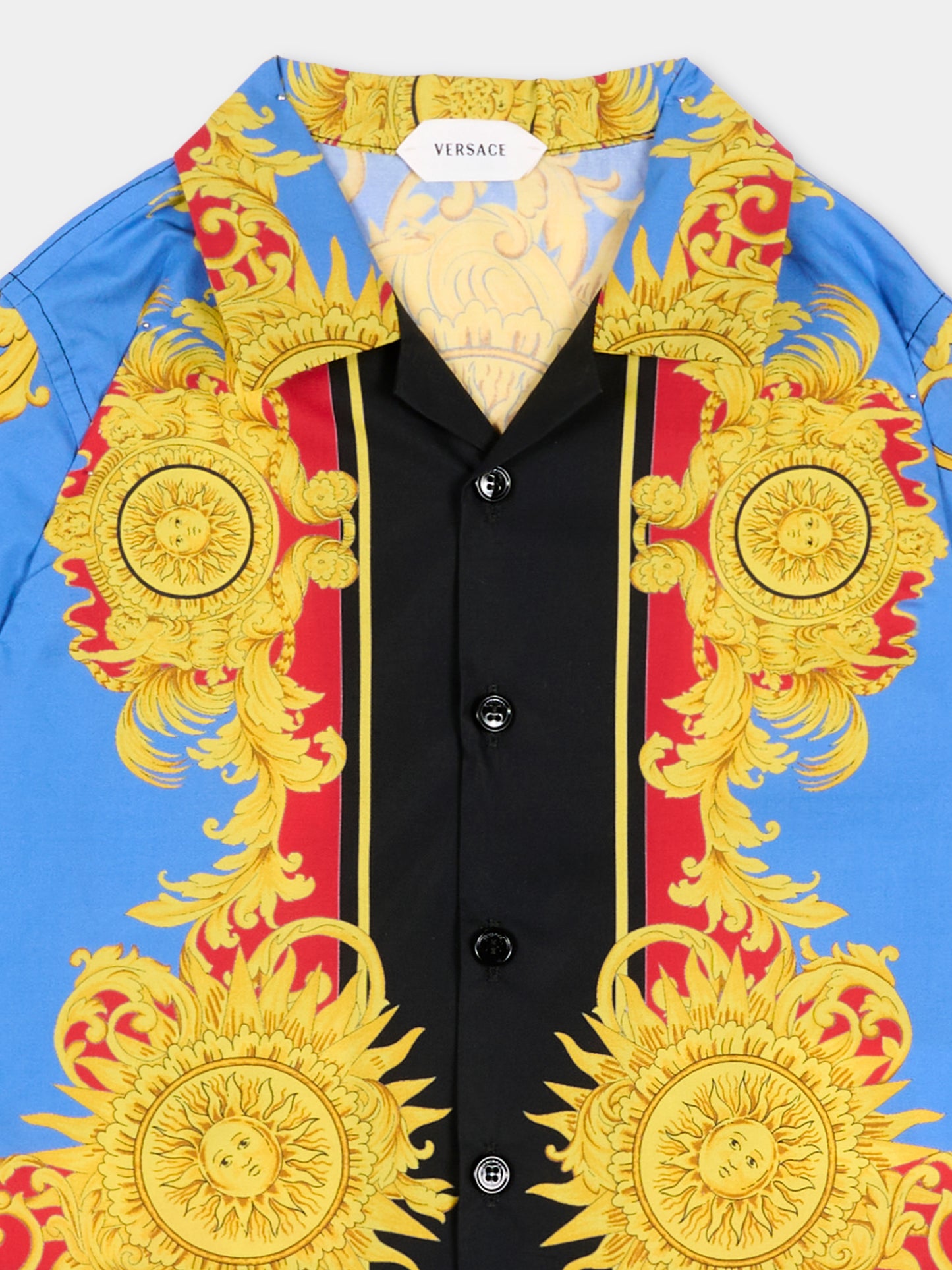 Camicia a maniche corte multicolor per neonato con stampa barocca per neonato,Versace,1025157 1A18114 5UG70