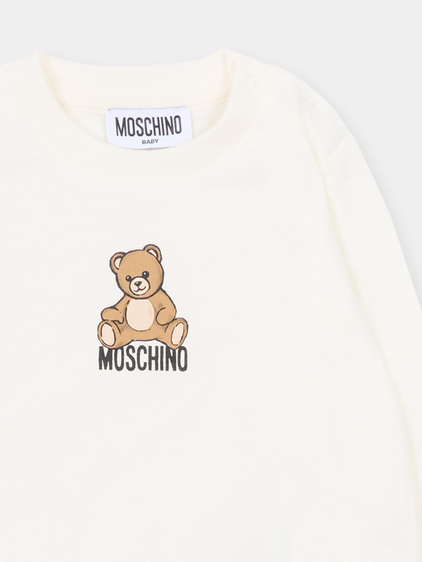 Completo avorio per neonati con Teddy Bear,Moschino Kids,MMK05E LCA40 10063