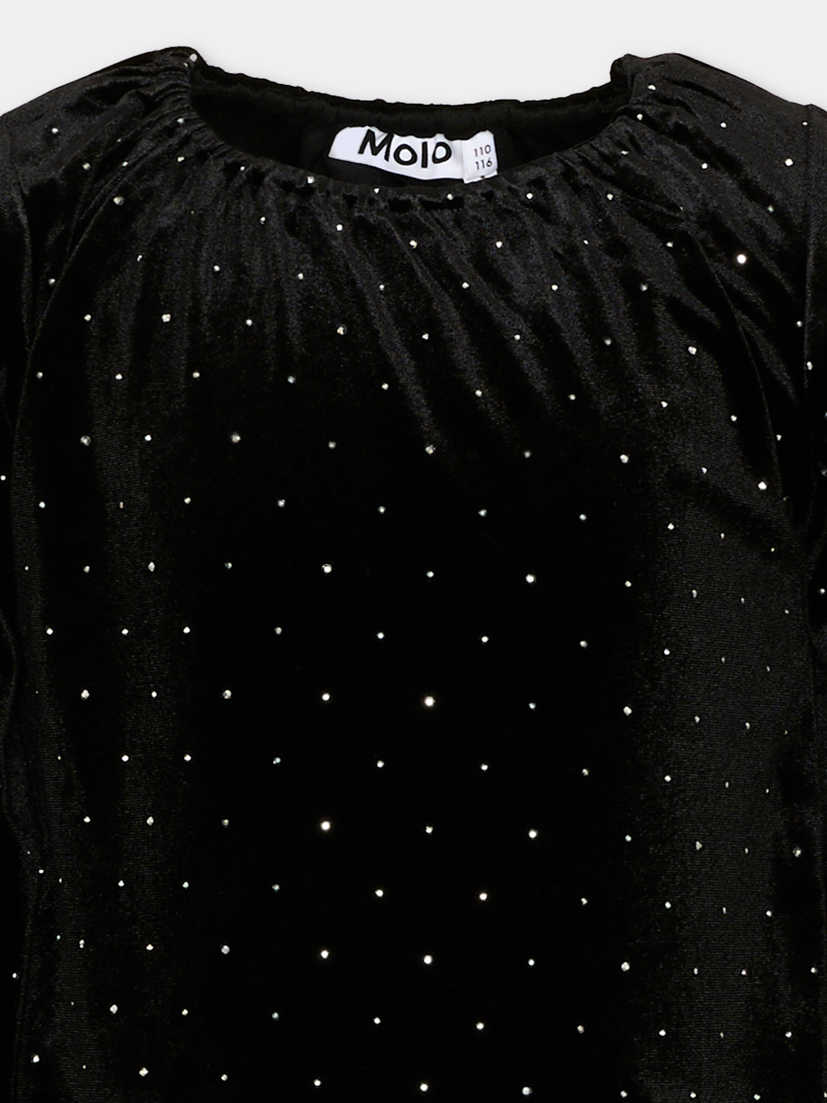 T-shirt nera Rikki per bambina con brillantini,Molo,2W26A410 5841