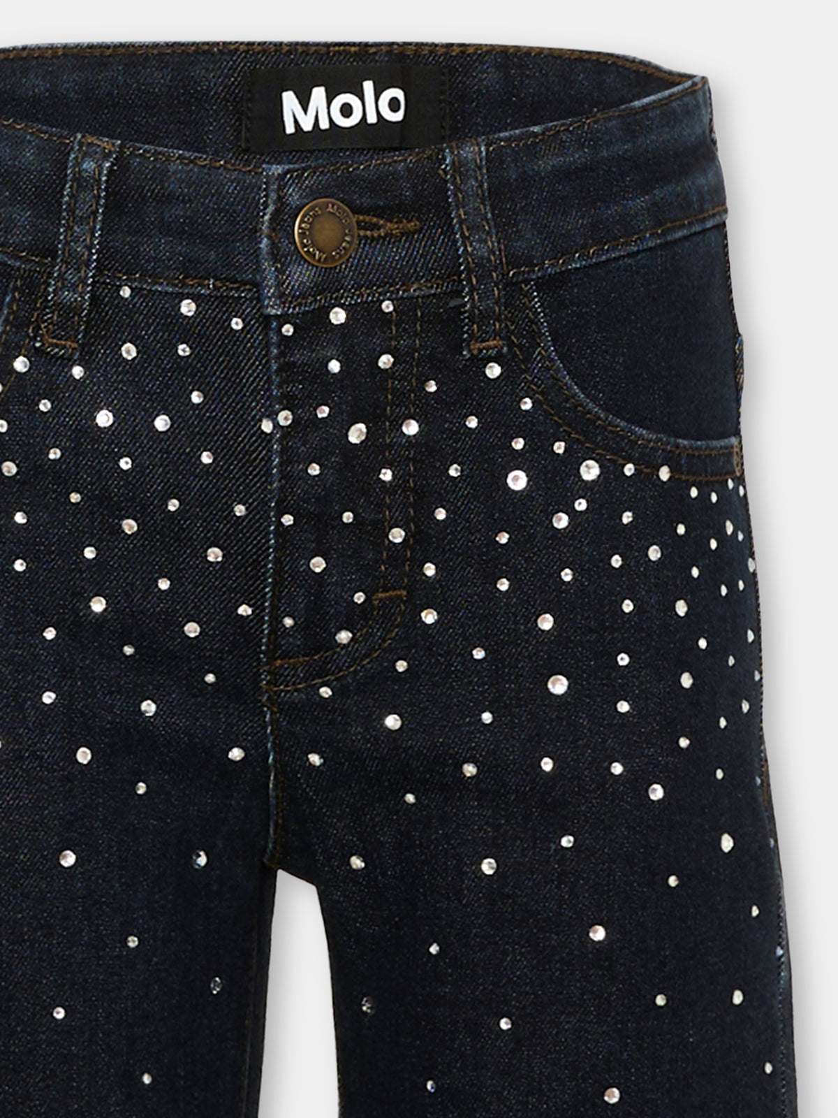 Jeans denim Asta per bambina con strass,Molo,2W26I113 5861