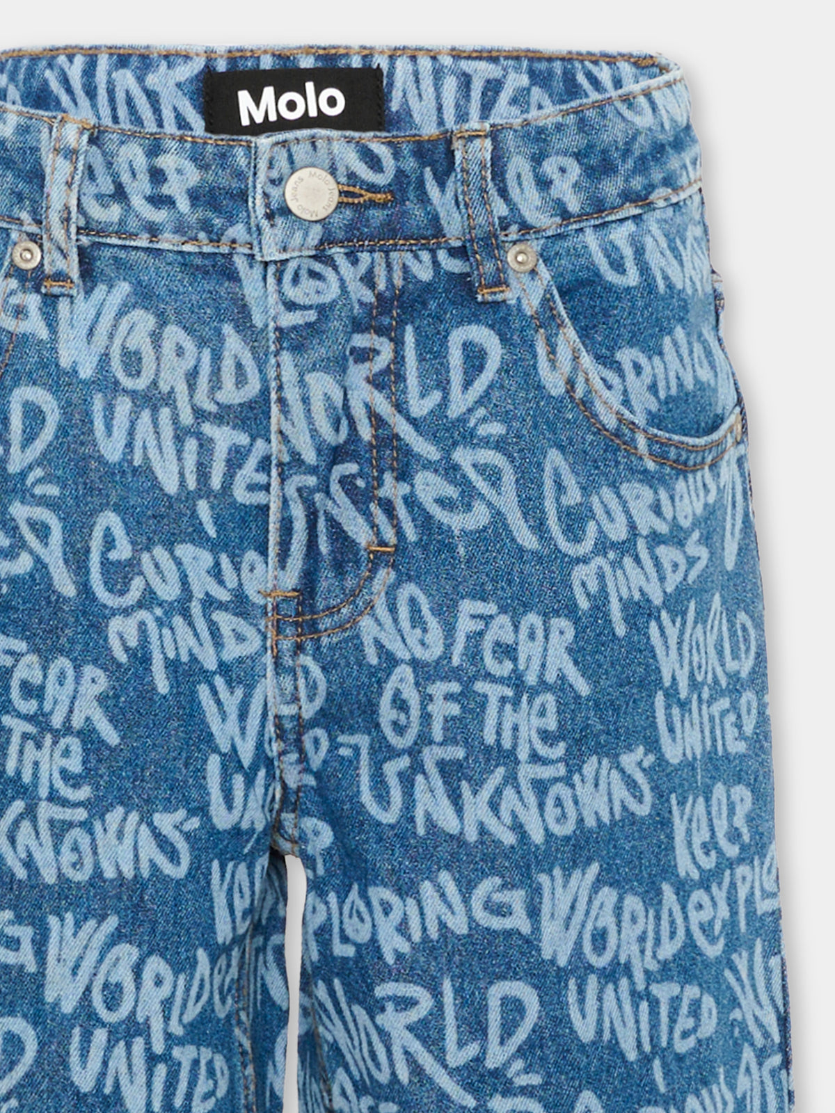 Jeans denim Aiden per bambino con patch logo,Molo,6W26I104 5915