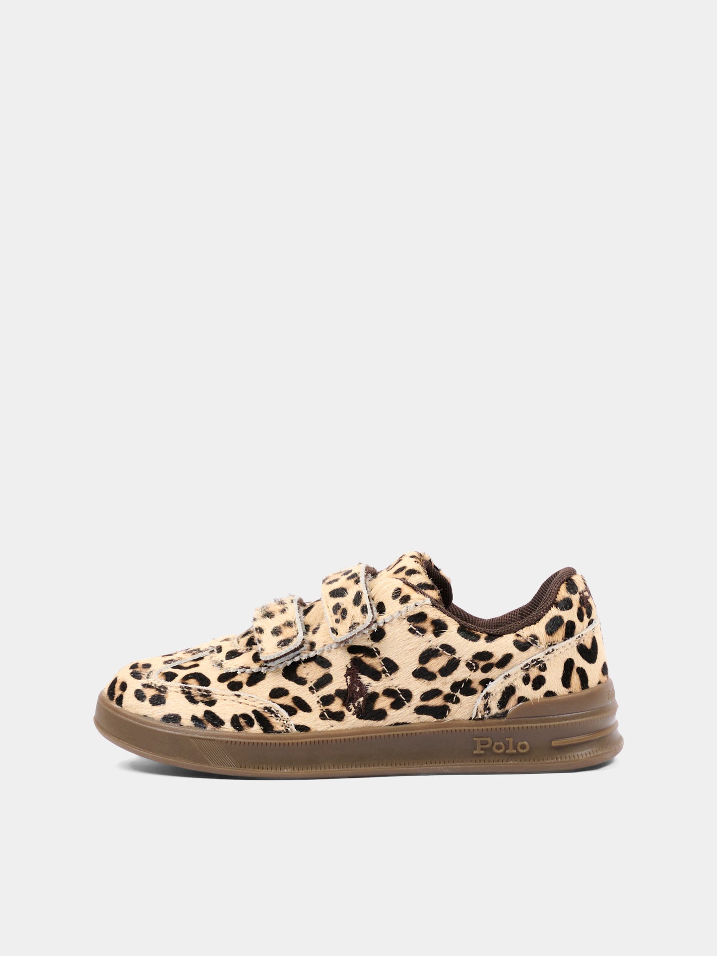 Sneakers marroni per bambina animalier,Ralph Lauren Kids,RL05864202