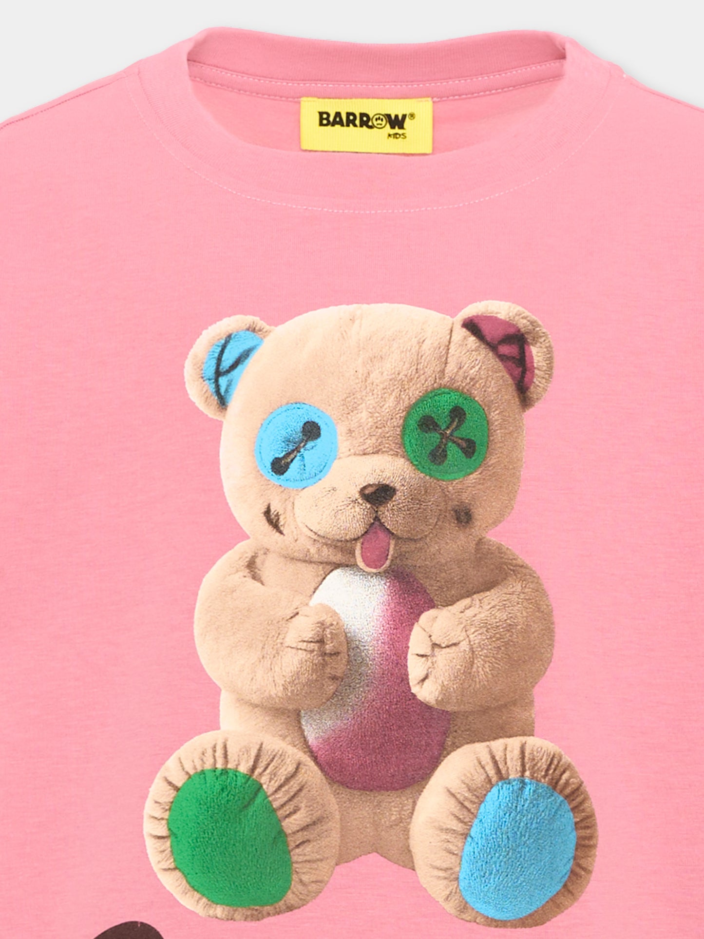 T-Shirt rosa per bambina con orsetto,Barrow,F6BKJUTH059 409