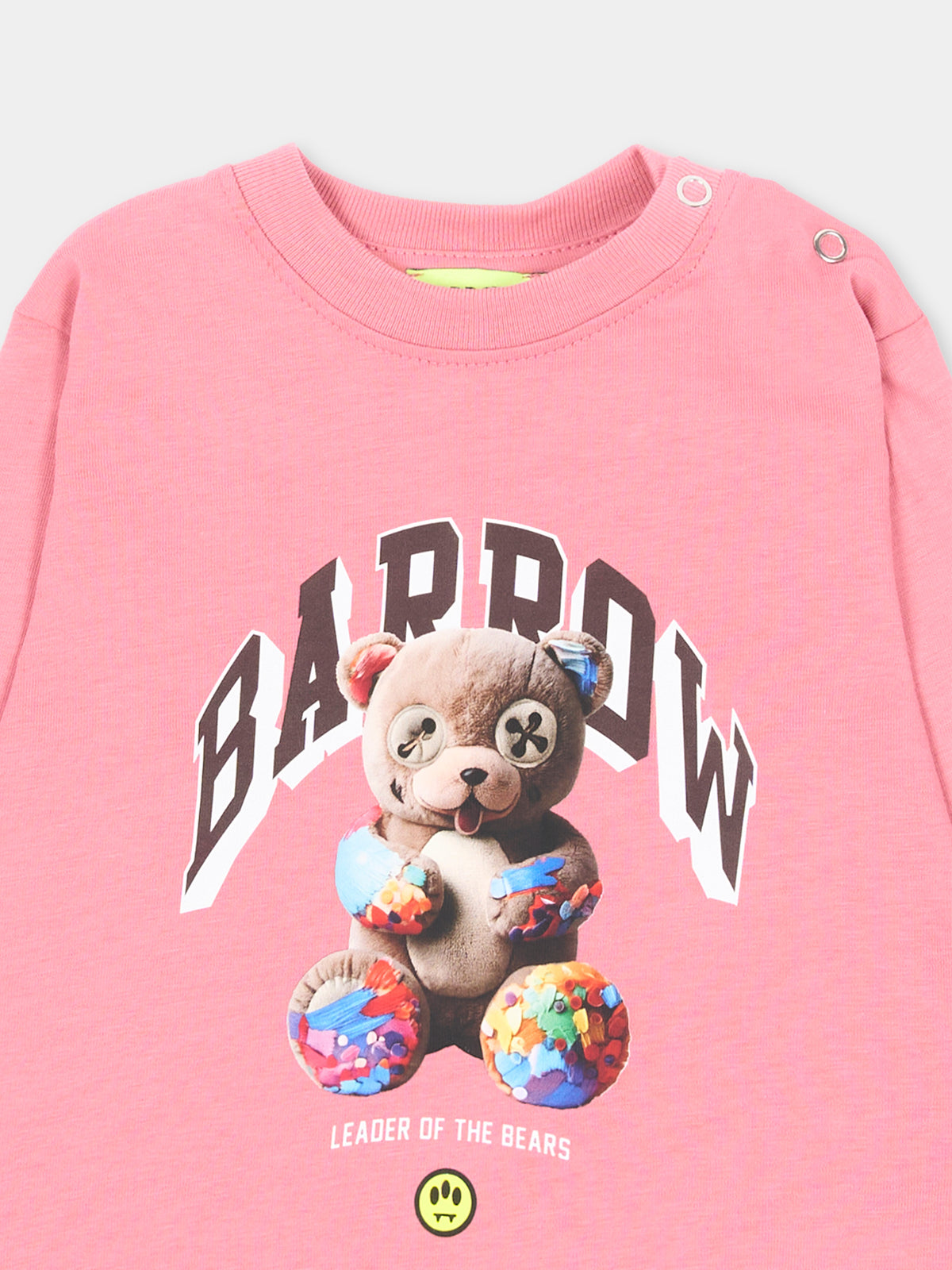T-shirt a manica lunga rosa per neonata con stampa,Barrow,F6BKUNTH194 409