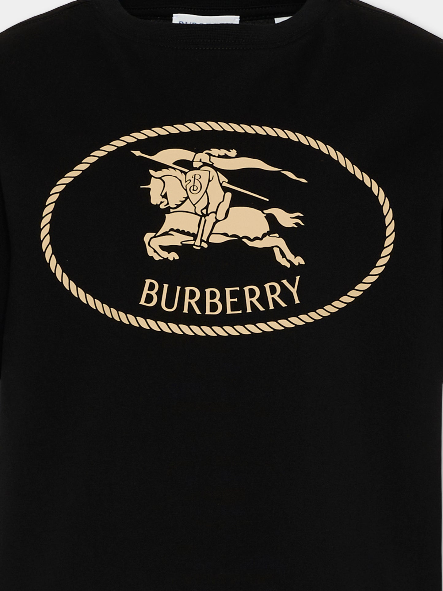 T-shirt nera per bambini con logo