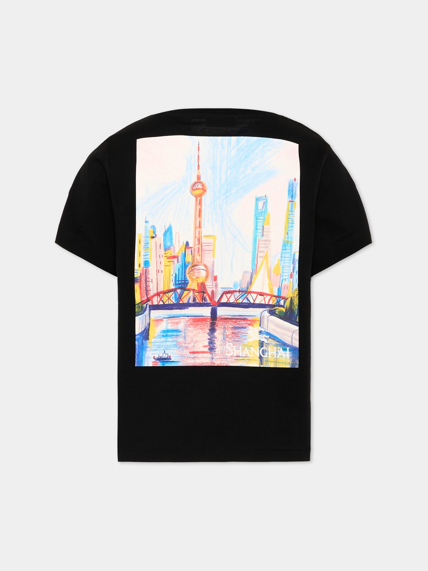 T-shirt nera per bambino con logo,Burberry Kids,8127199 A1189