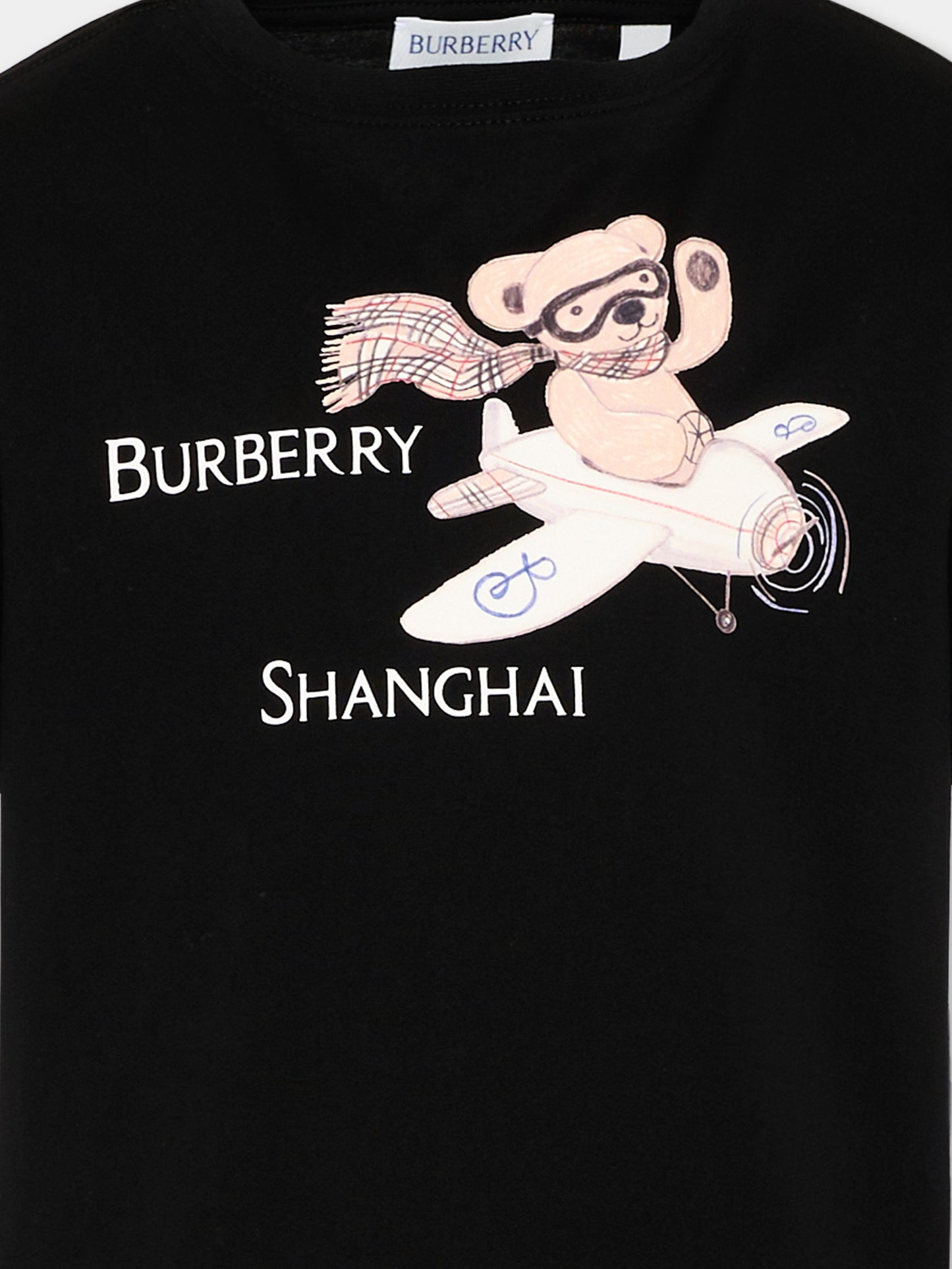 T-shirt nera per bambino con logo