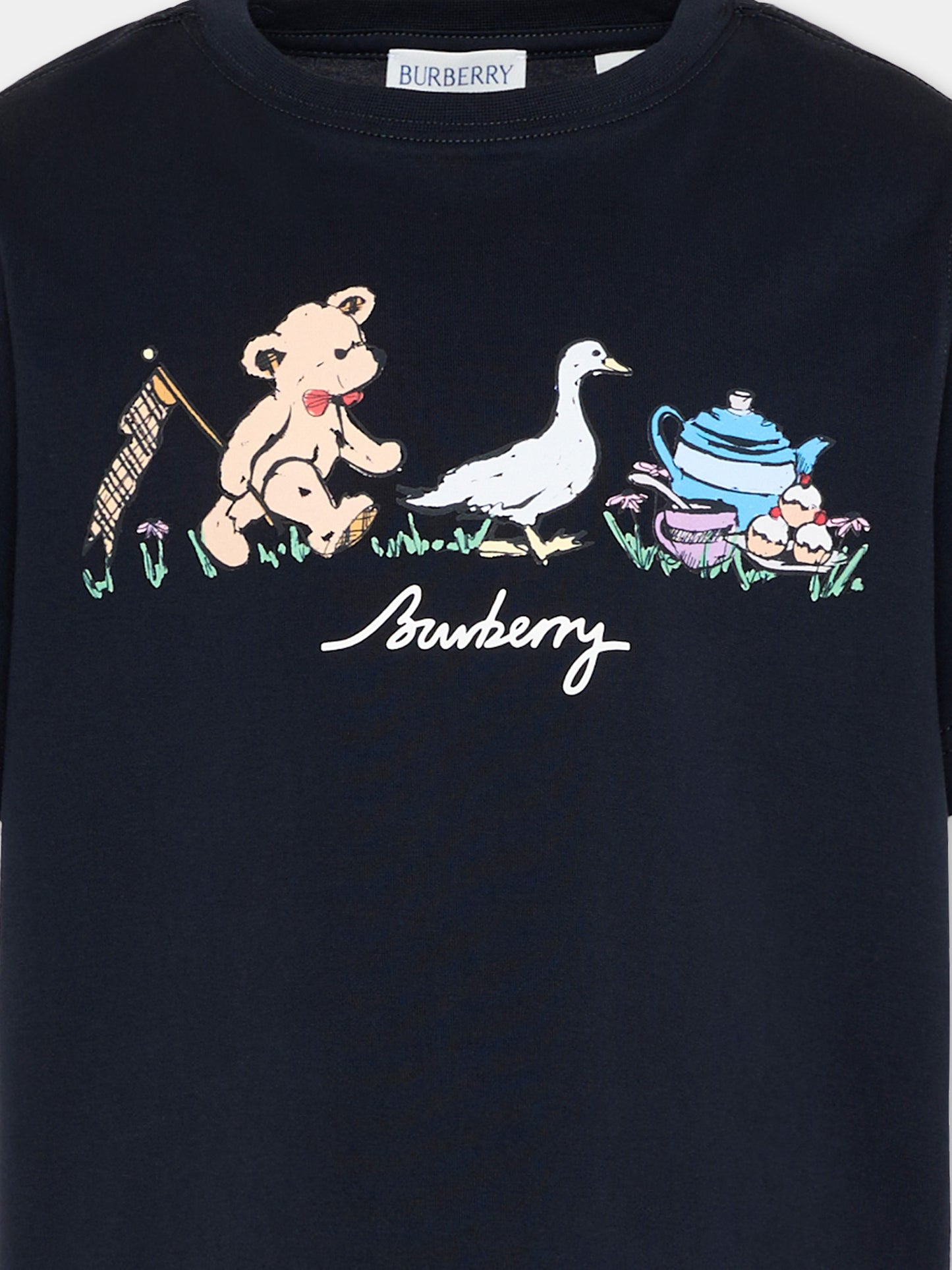 T-Shirt blu per bambini con logo