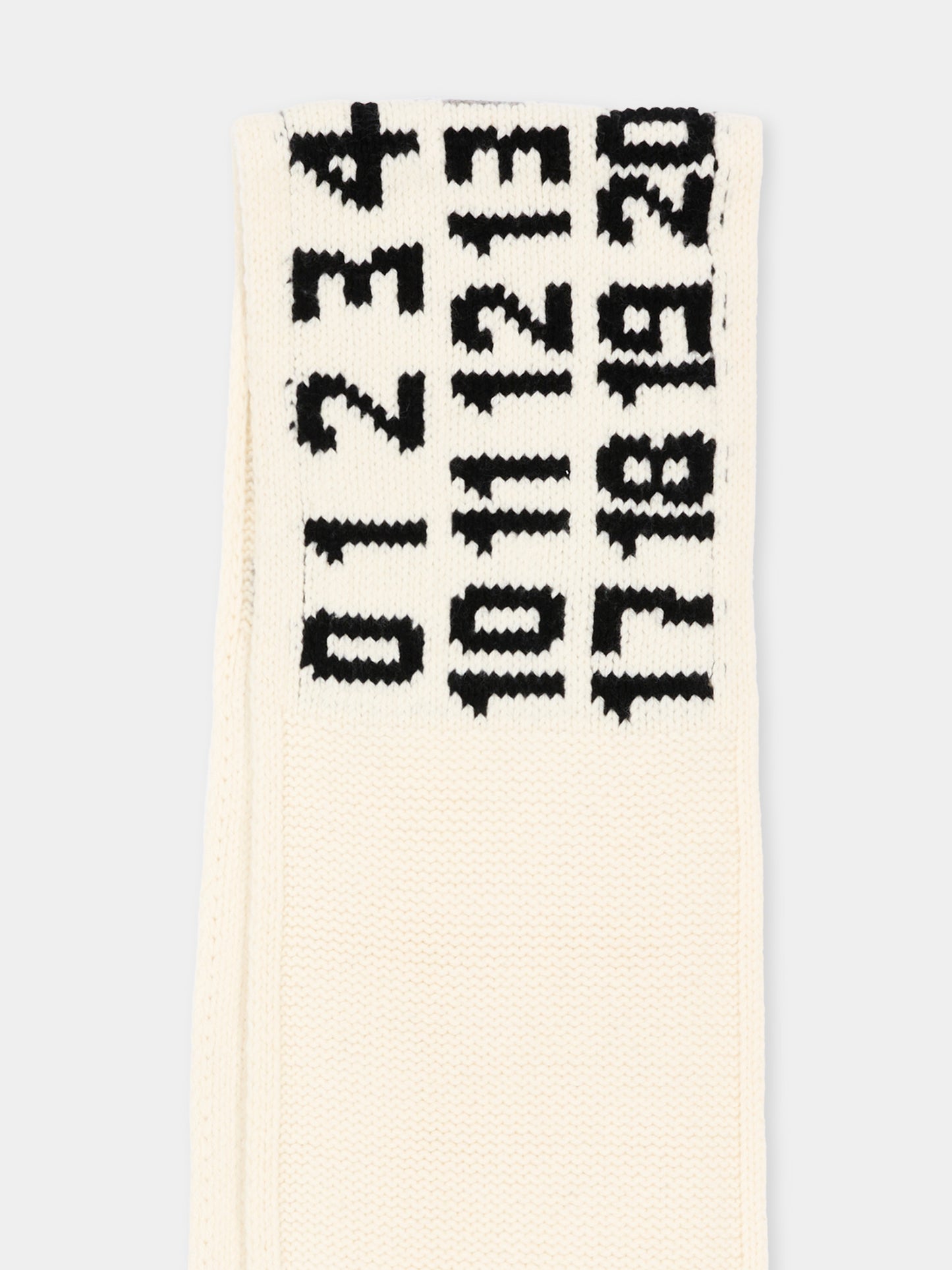Sciarpa avorio per bambini jacquard,Mm6 Maison Margiela,M61052 MM08V M6101