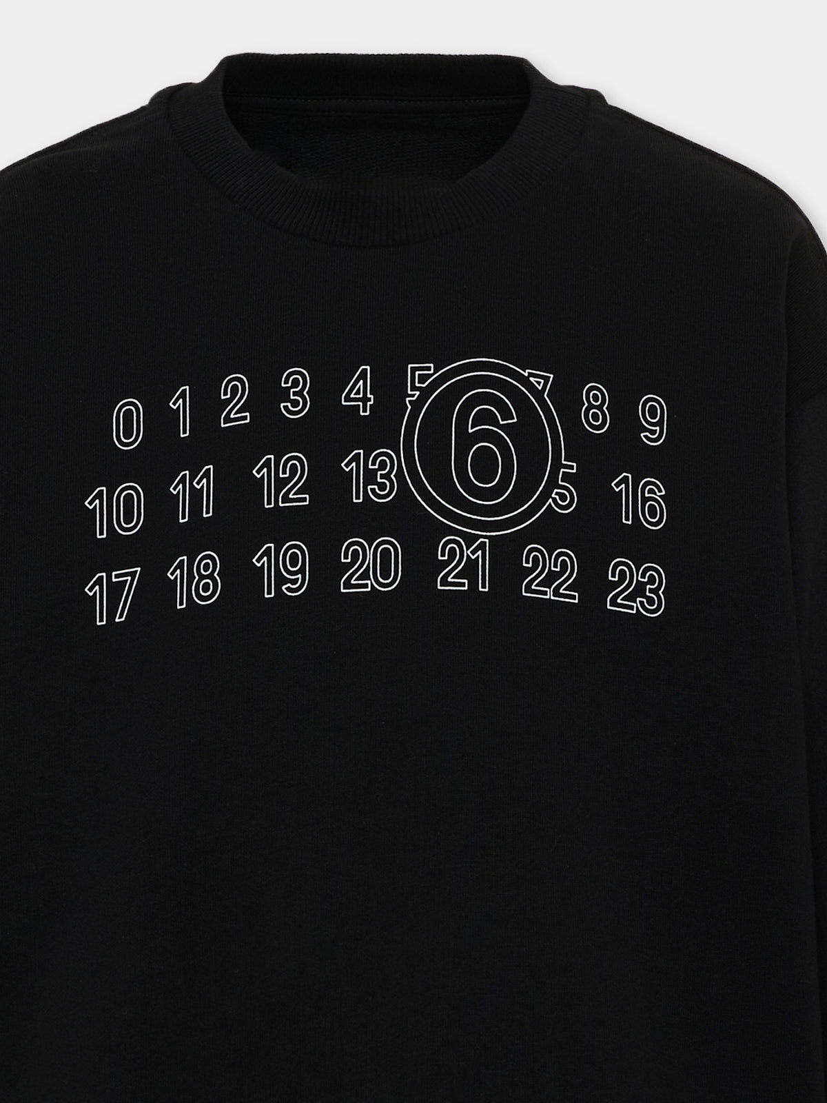 Felpa nera per bambini con logo,Mm6 Maison Margiela,M61116 MM02X M6900