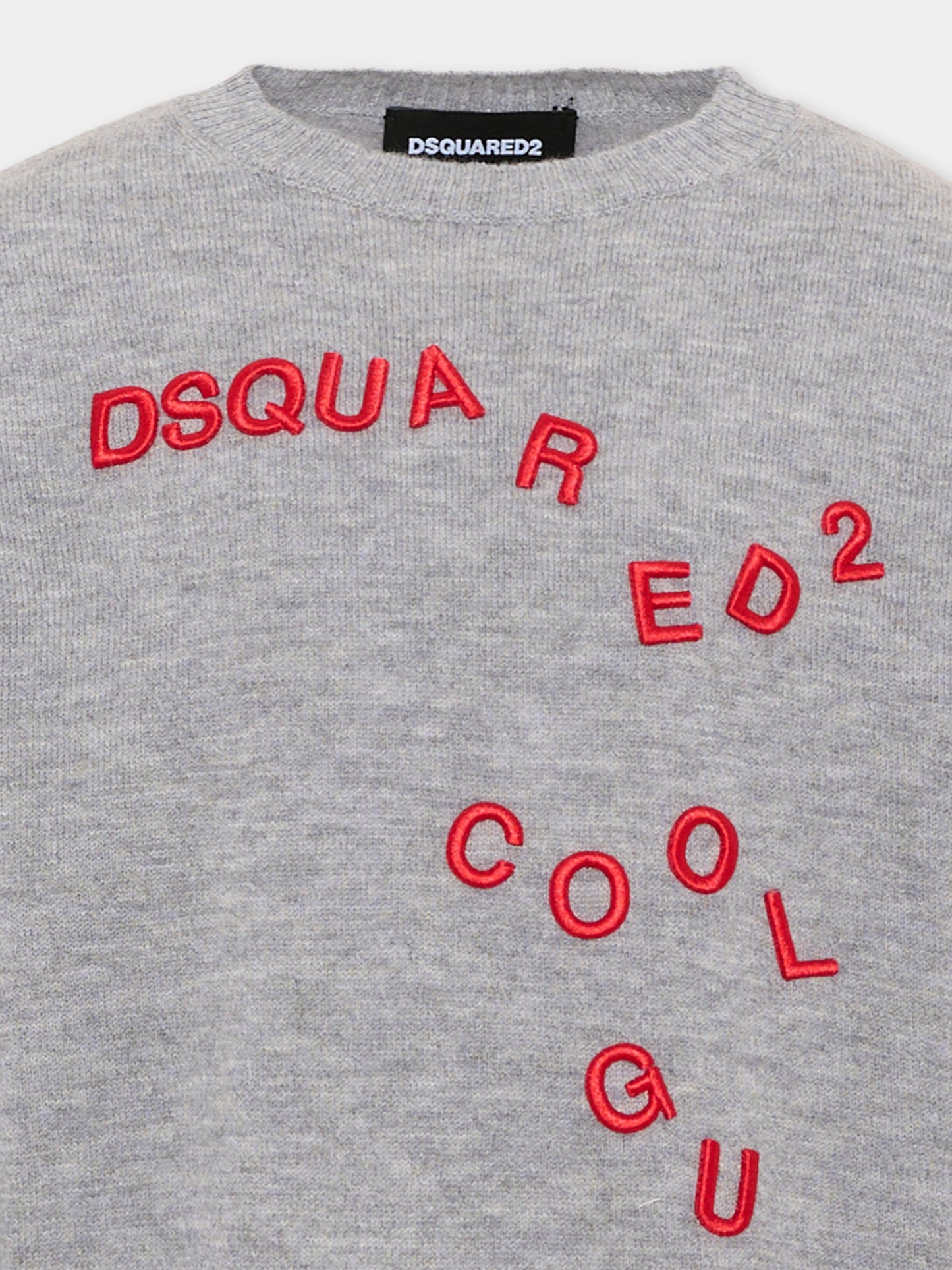 Maglione grigio per bambino con logo,Dsquared2,DQ3401 D0AFF DQ911