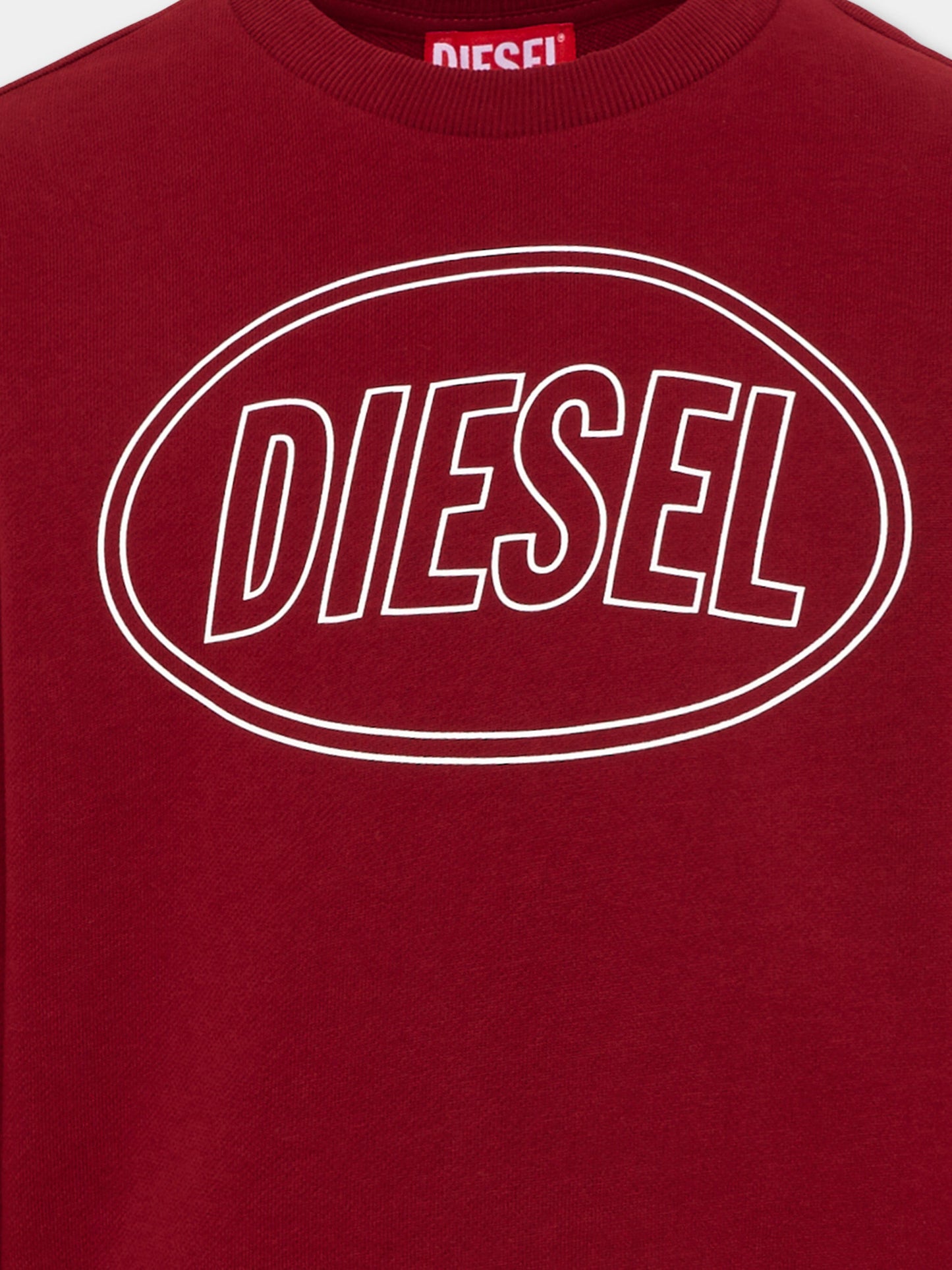 Felpa bordeaux per bambini con logo,Diesel,J02611 0GEAD K440