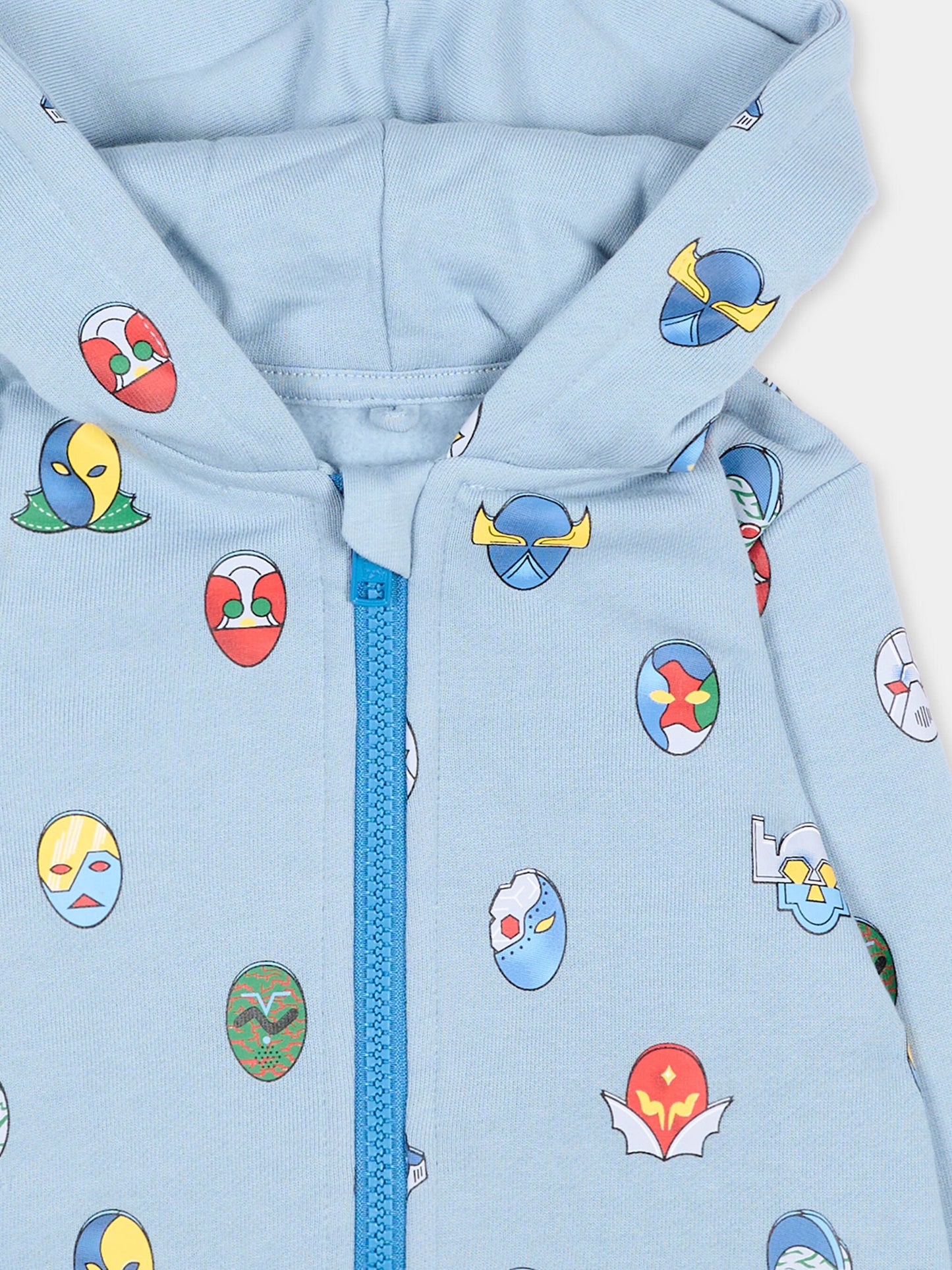 Felpa celeste per neonato con robot,Stella Mccartney Kids,TZ4310 Z4012 61EMC