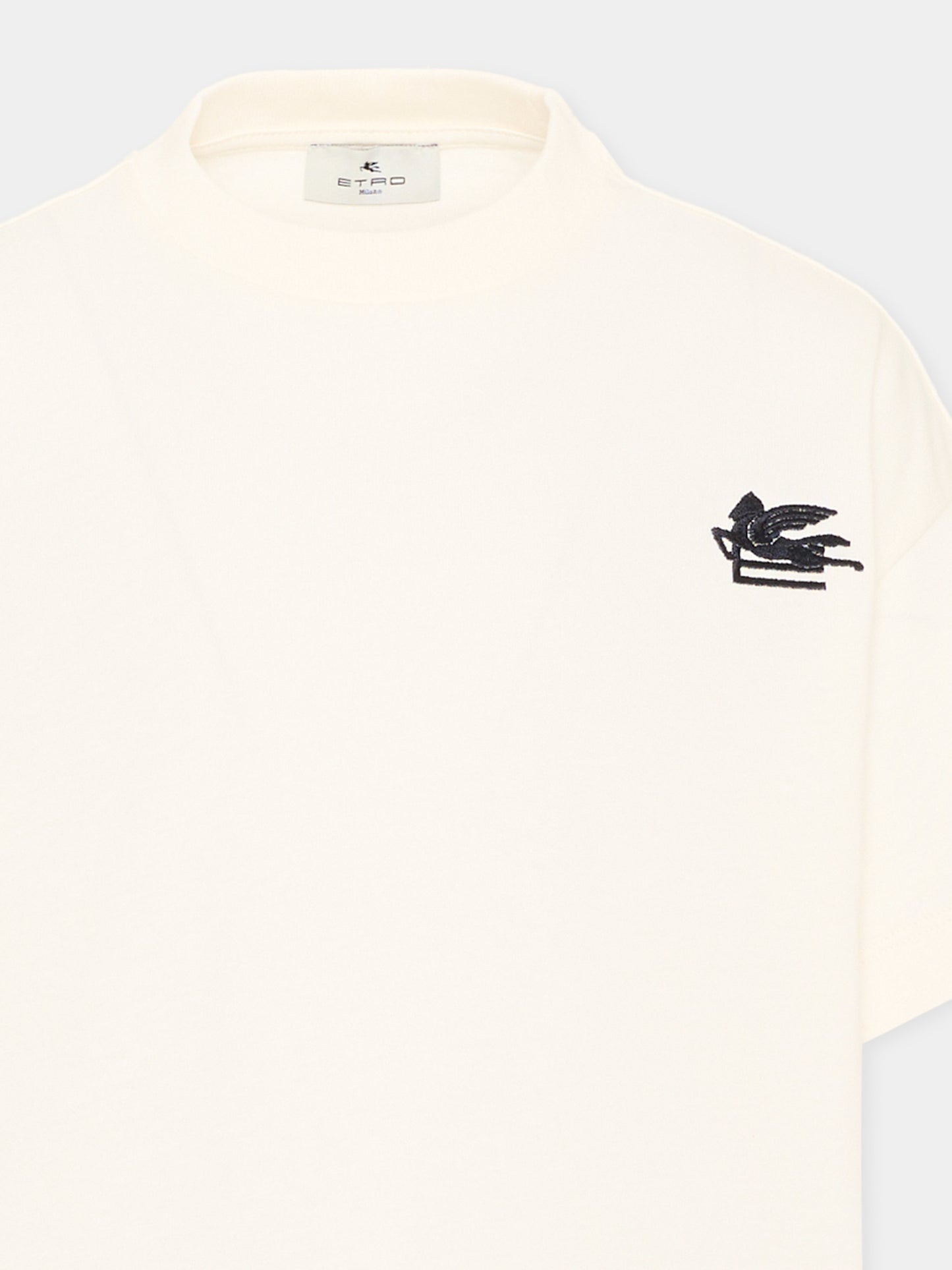 T-Shirt avorio per bambini con logo,Etro,GZ8P01 Z3672 102