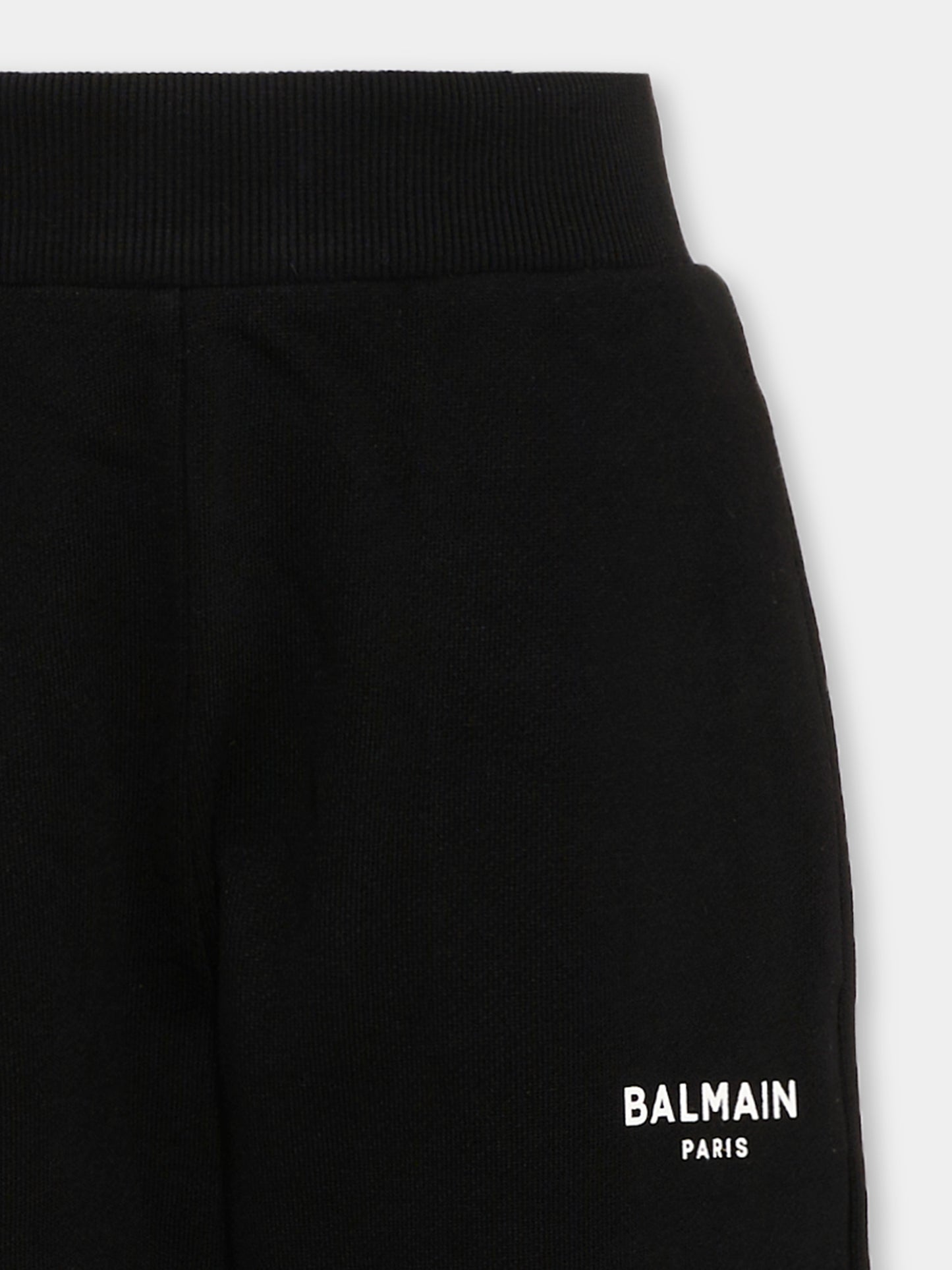 Pantaloni sportivi neri per bambini con logo,Balmain Kids,BX6P00 Z3183 930BC